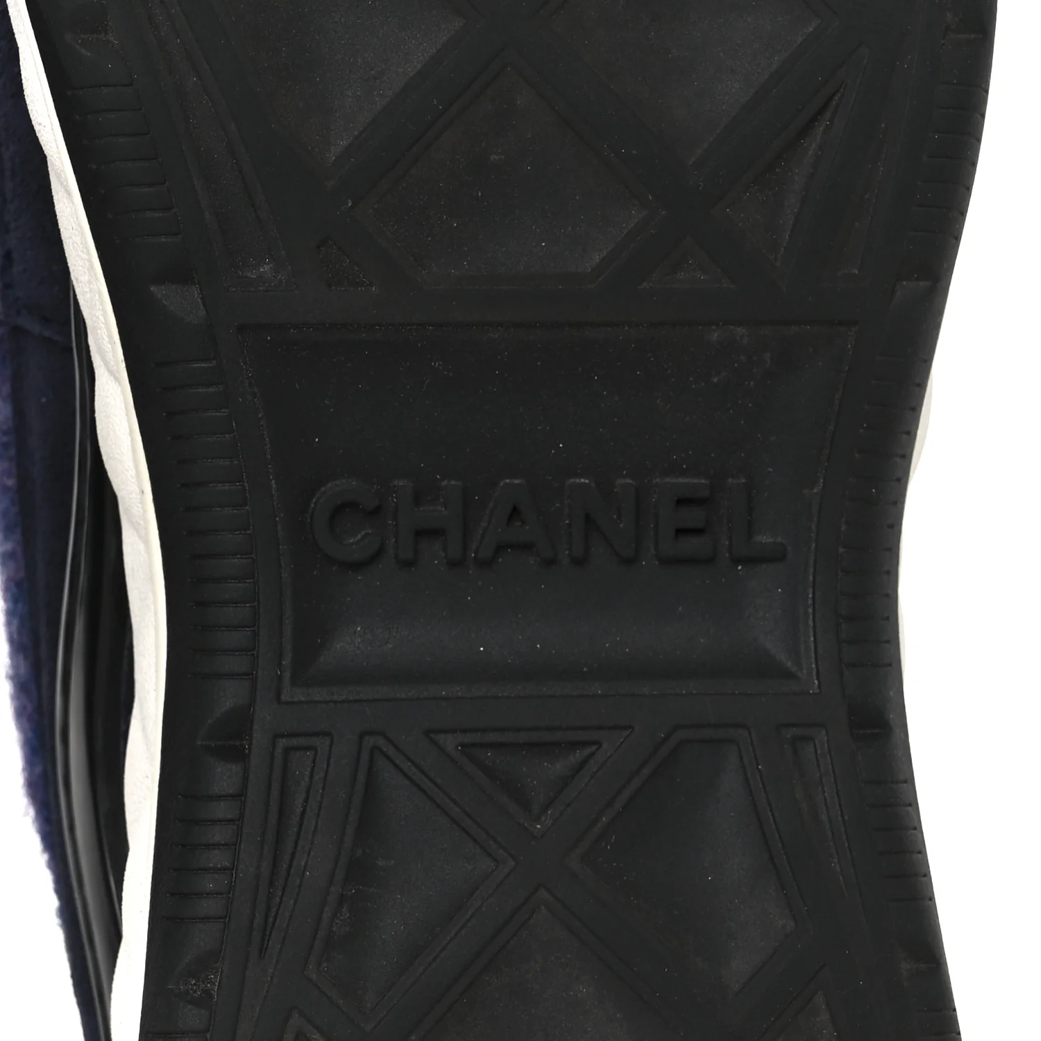 Fabric Suede Calfskin CC Sneakers 41 Blue Black Purple - Image 7