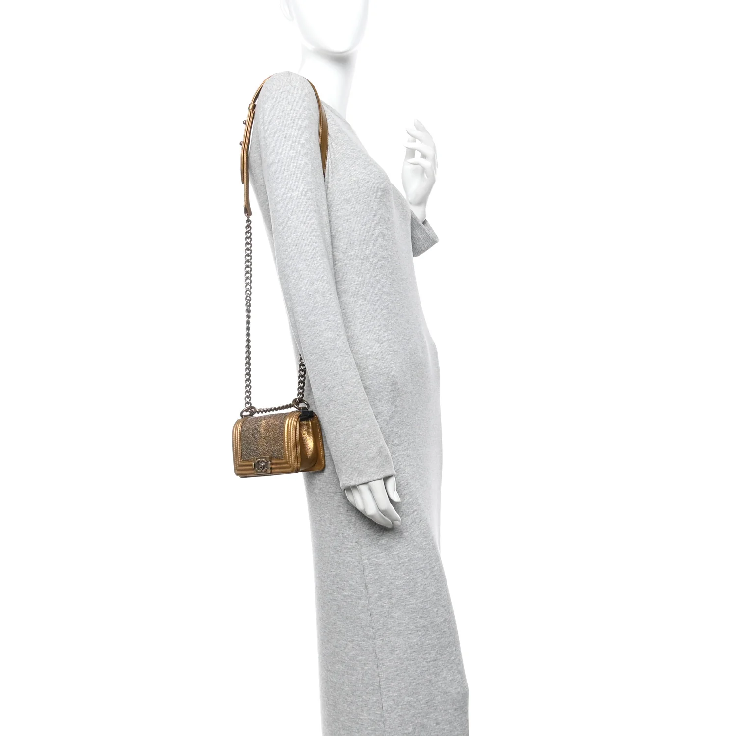 Galuchat Stingray Mini Boy Flap Gold - Image 3