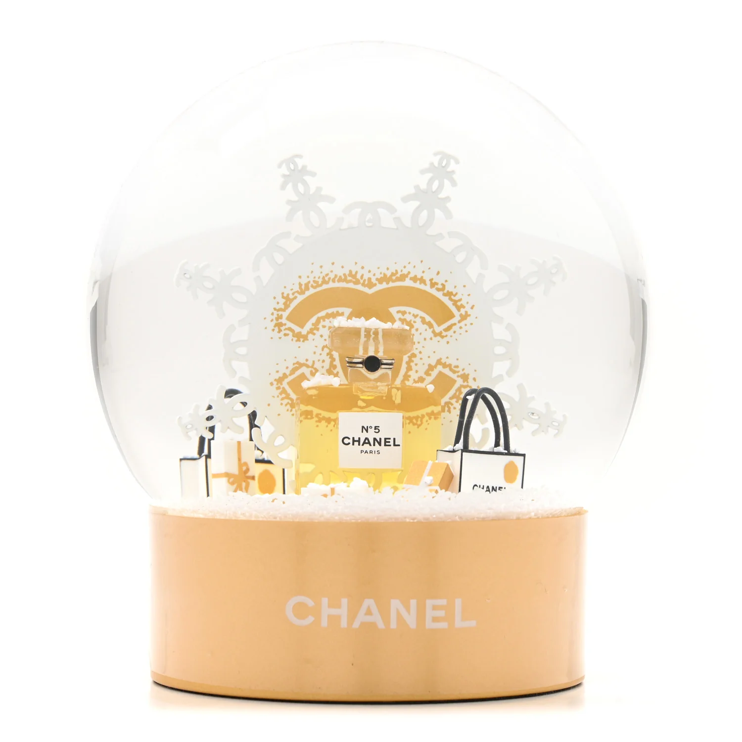 Glass N°5 Perfume Bottle Snow Globe