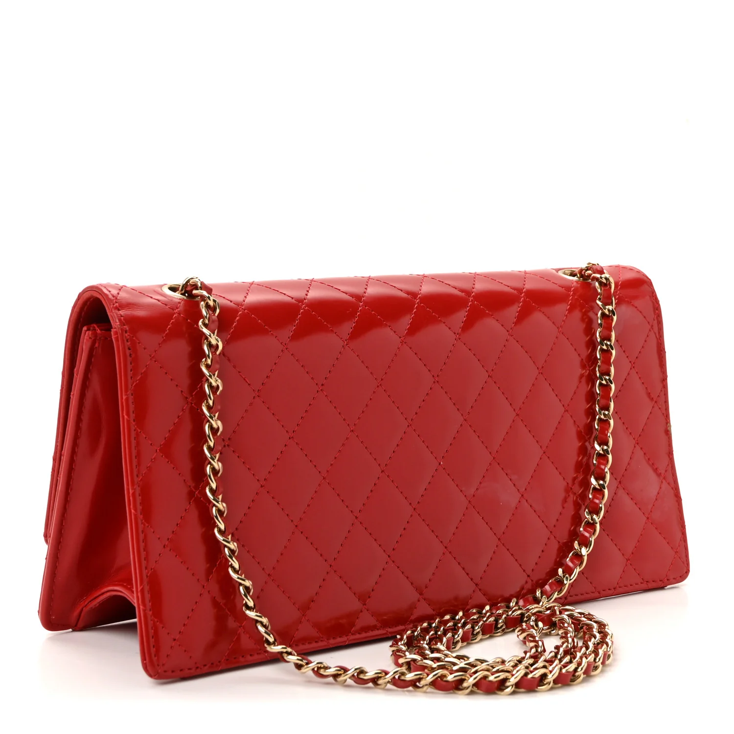Glazed Calfskin Quilted East West Flap Red - Image 3