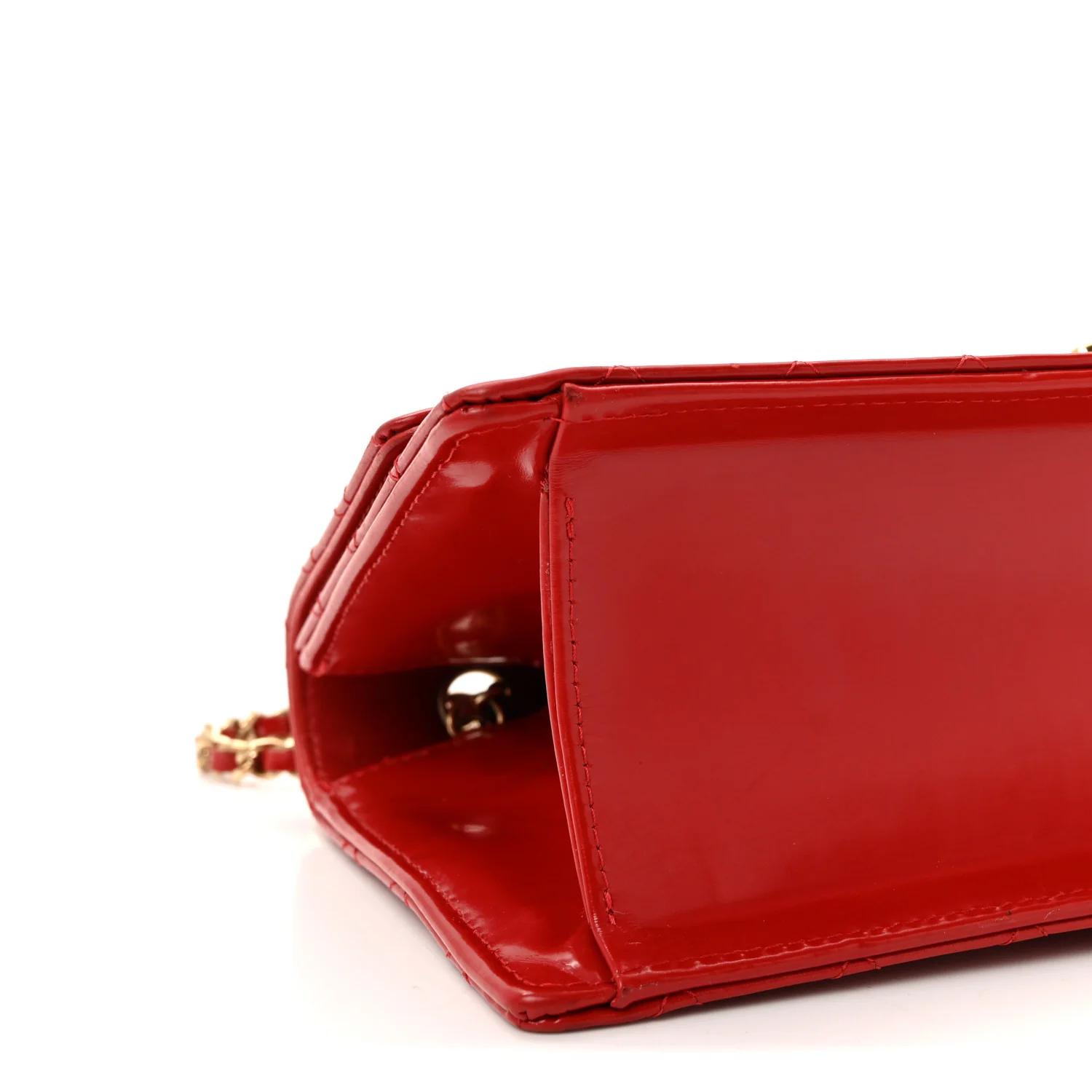 Glazed Calfskin Quilted East West Flap Red - Image 9