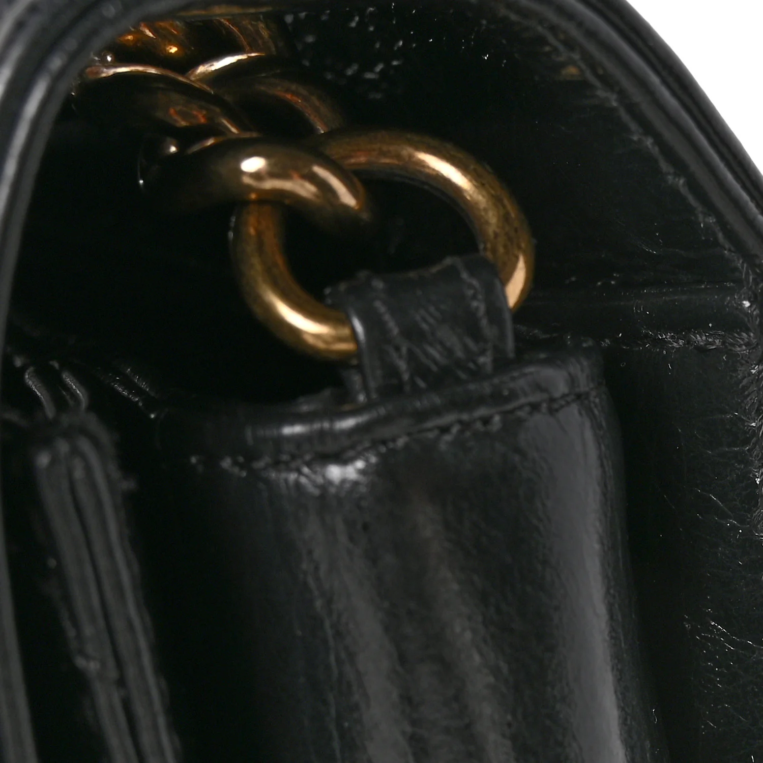 Glazed Calfskin Quilted Medium Perfect Edge Flap Black - Image 12