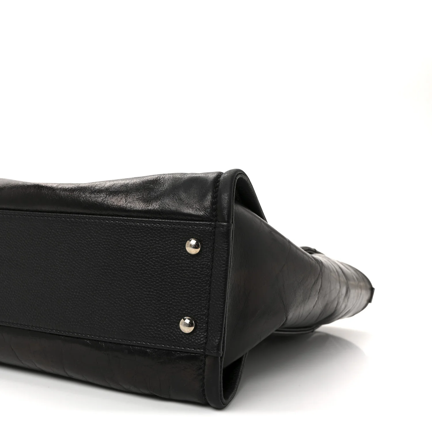 Glazed Calfskin Small Deauville Tote Black - Image 10