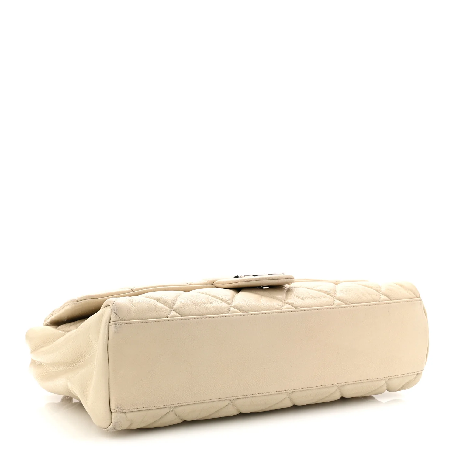 Glazed Caviar Medium Nature Flap Bag White - Image 6