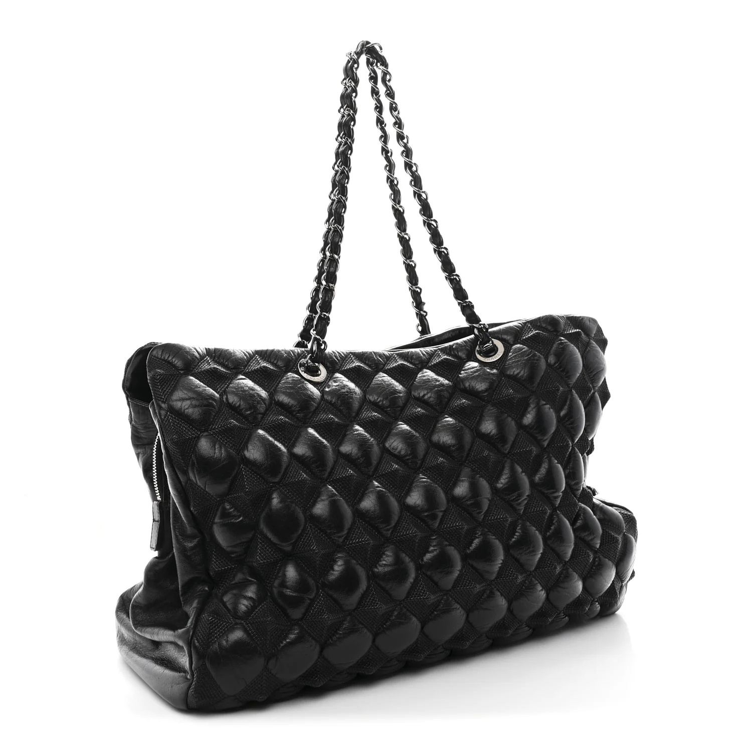 Glazed Lambskin Quilted Large Stravinsky Tote Black - Image 3