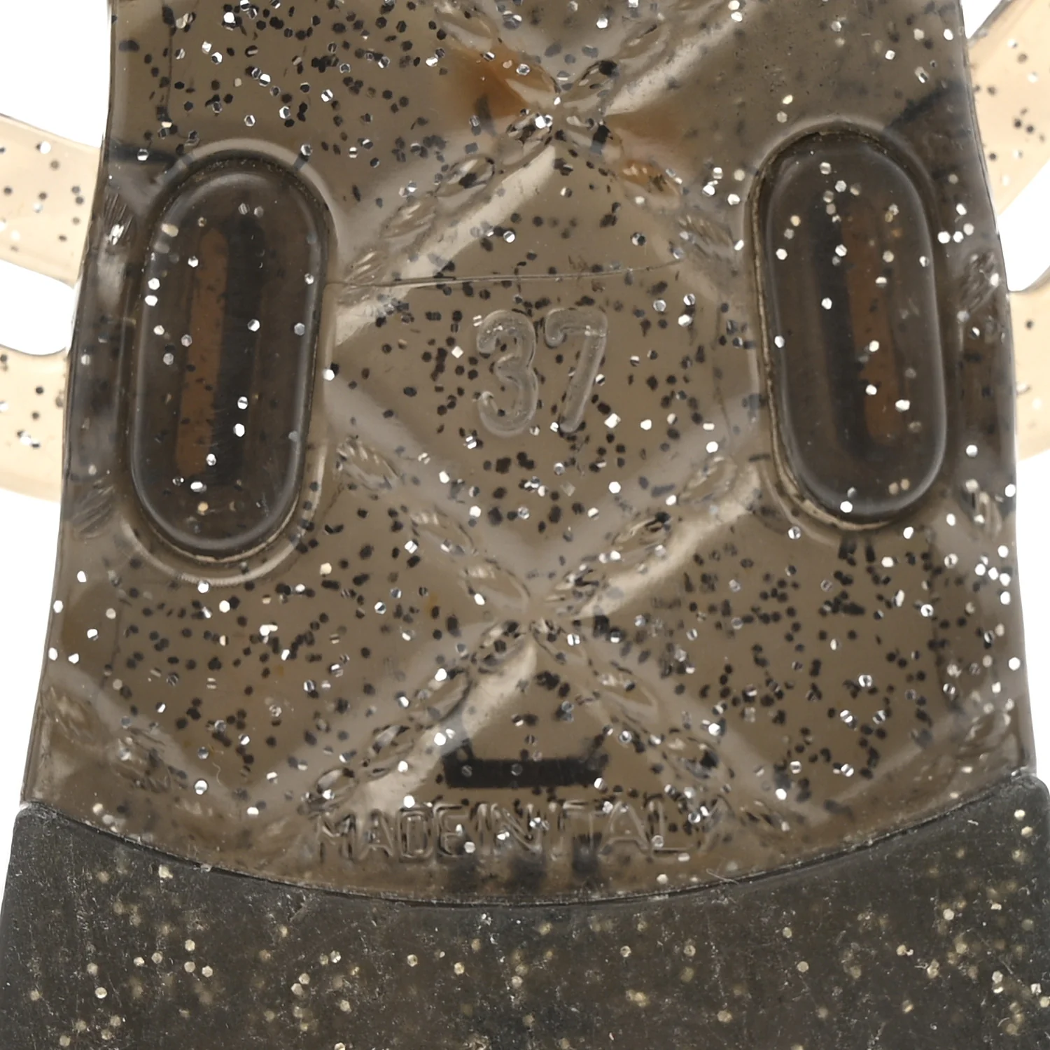 Glitter Jelly Camellia Thong Sandals 37 Black - Image 8