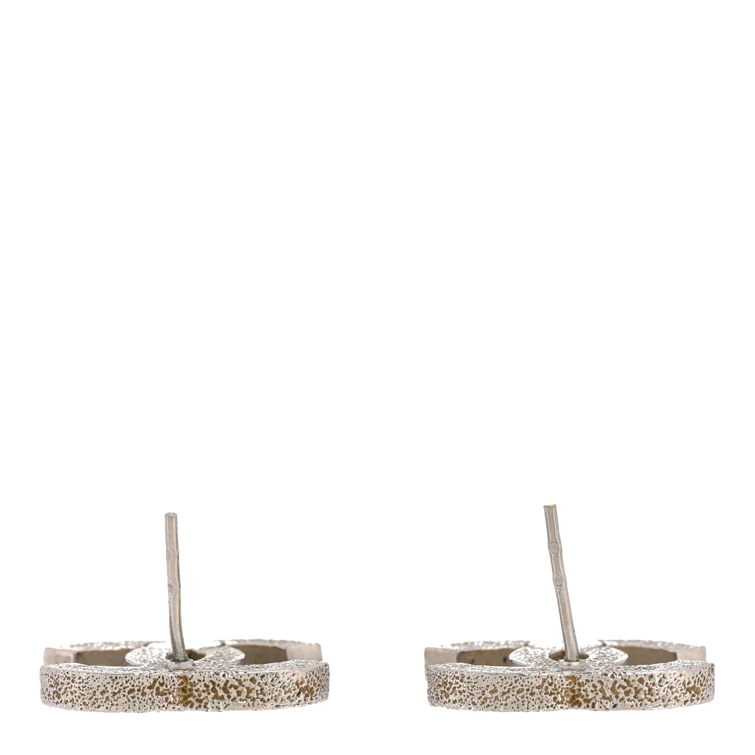 Glitter Resin CC Earrings Silver White - Image 3