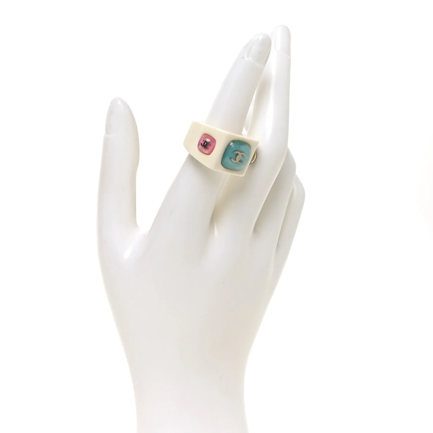 Glitter Resin CC Ring 53 6.5 White - Image 2