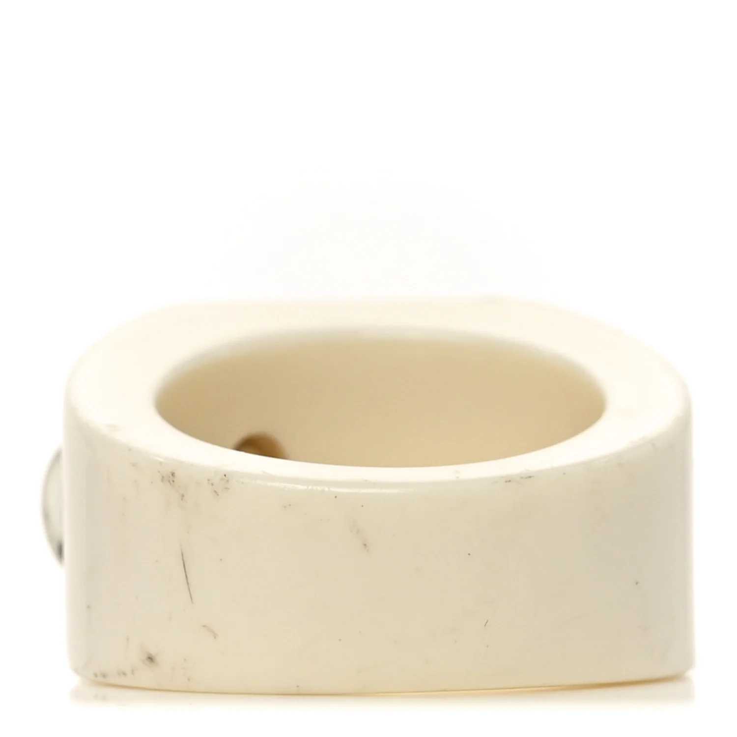 Glitter Resin CC Ring 53 6.5 White - Image 3
