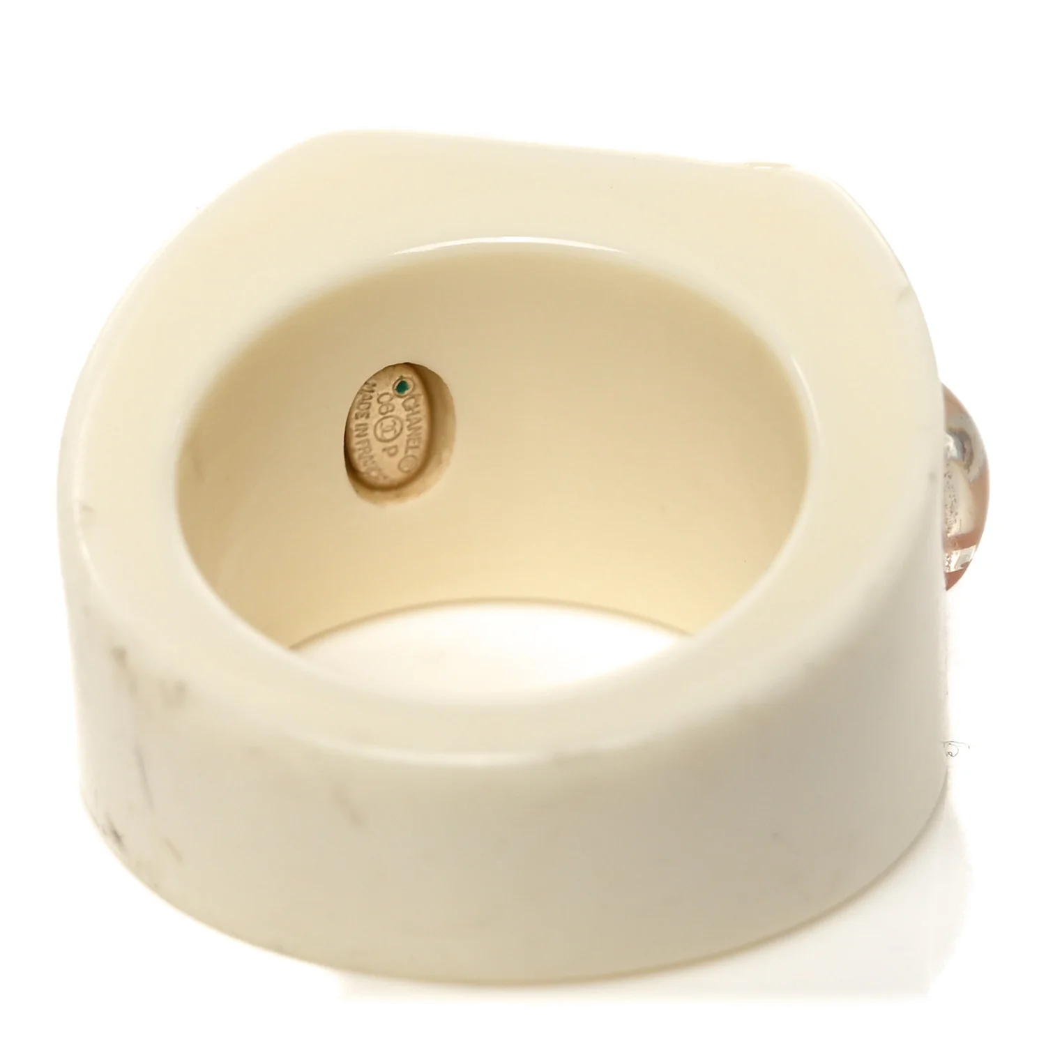 Glitter Resin CC Ring 53 6.5 White - Image 4