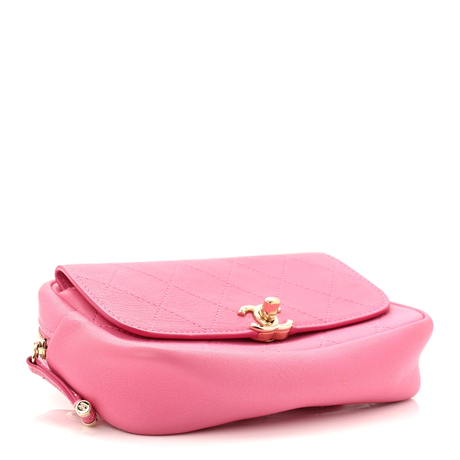 Goatksin Quilted Casual Trip Waist Bag Pink - Image 4