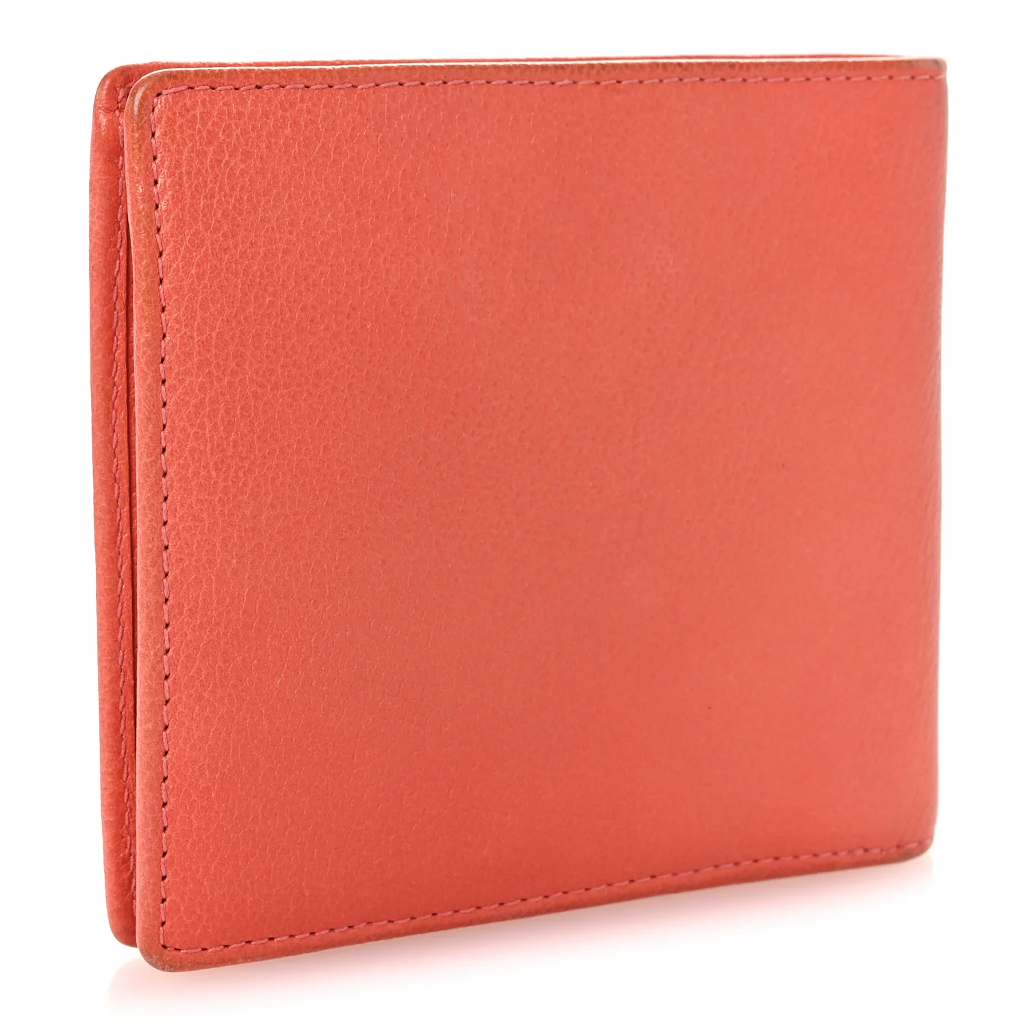 Goatskin Camellia Bi-Fold Wallet Coral - Image 3