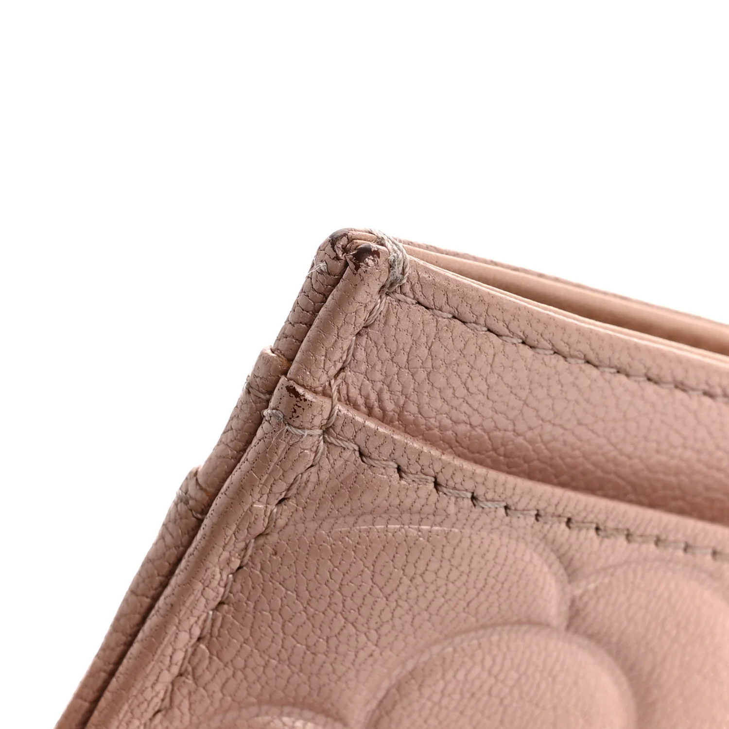 Goatskin Camellia Embossed Card Holder Light Pink - Image 11