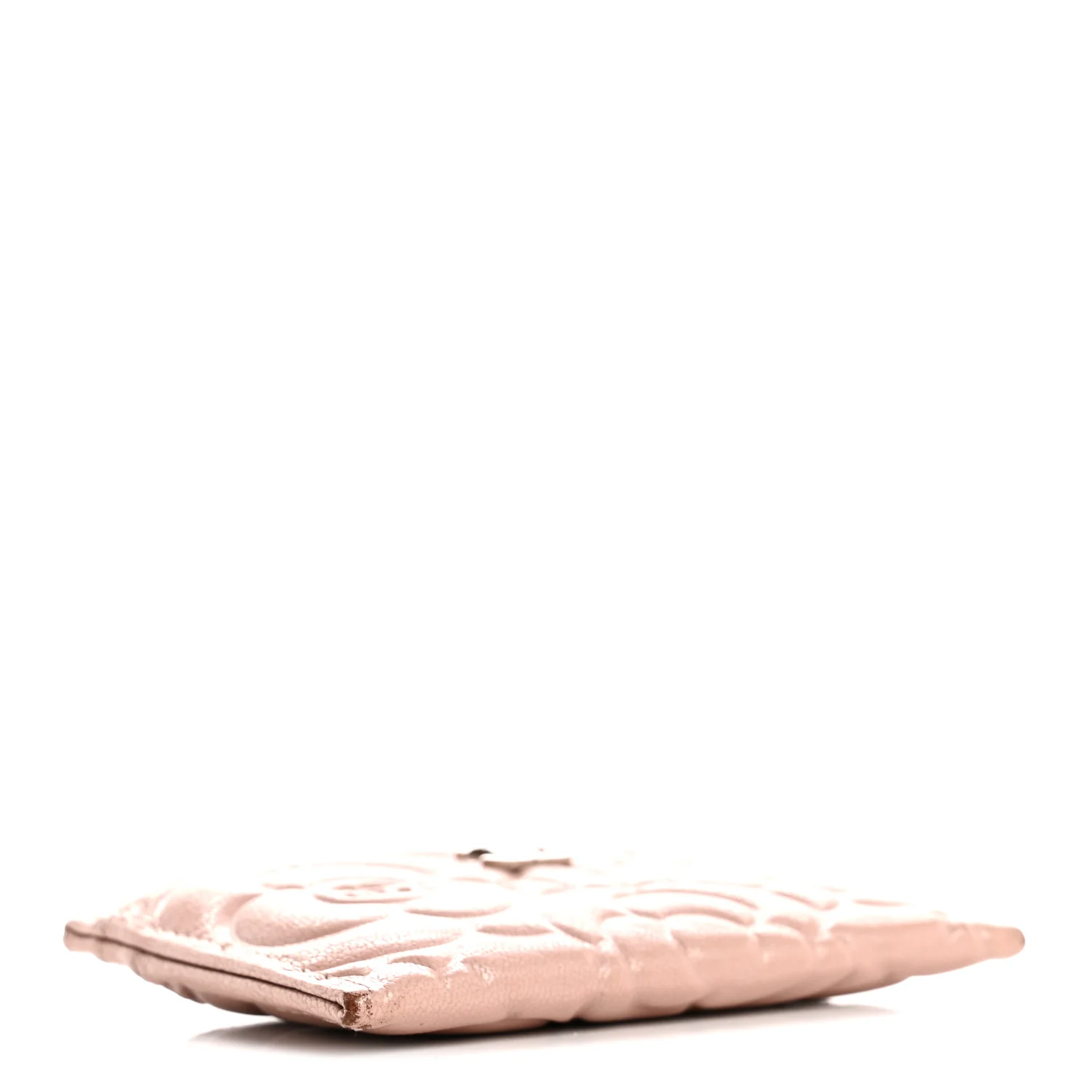 Goatskin Camellia Embossed Card Holder Light Pink - Image 8