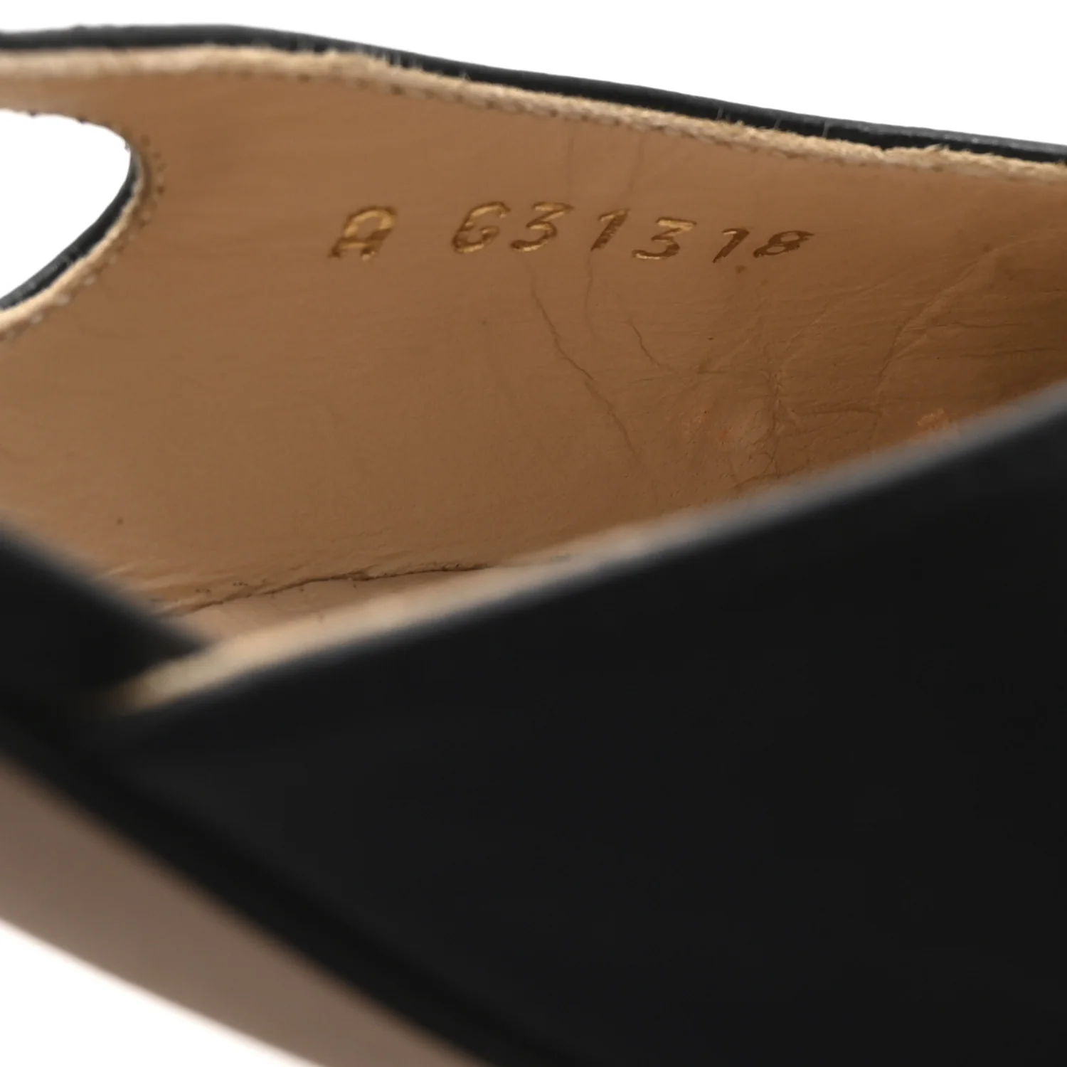 Goatskin Grosgrain Cap Toe CC Slingback Pumps 35.5 Black - Image 9
