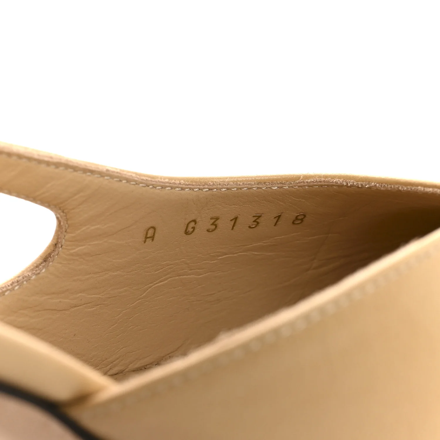 Goatskin Grosgrain Cap Toe CC Slingback Pumps 37.5 Beige Black - Image 9