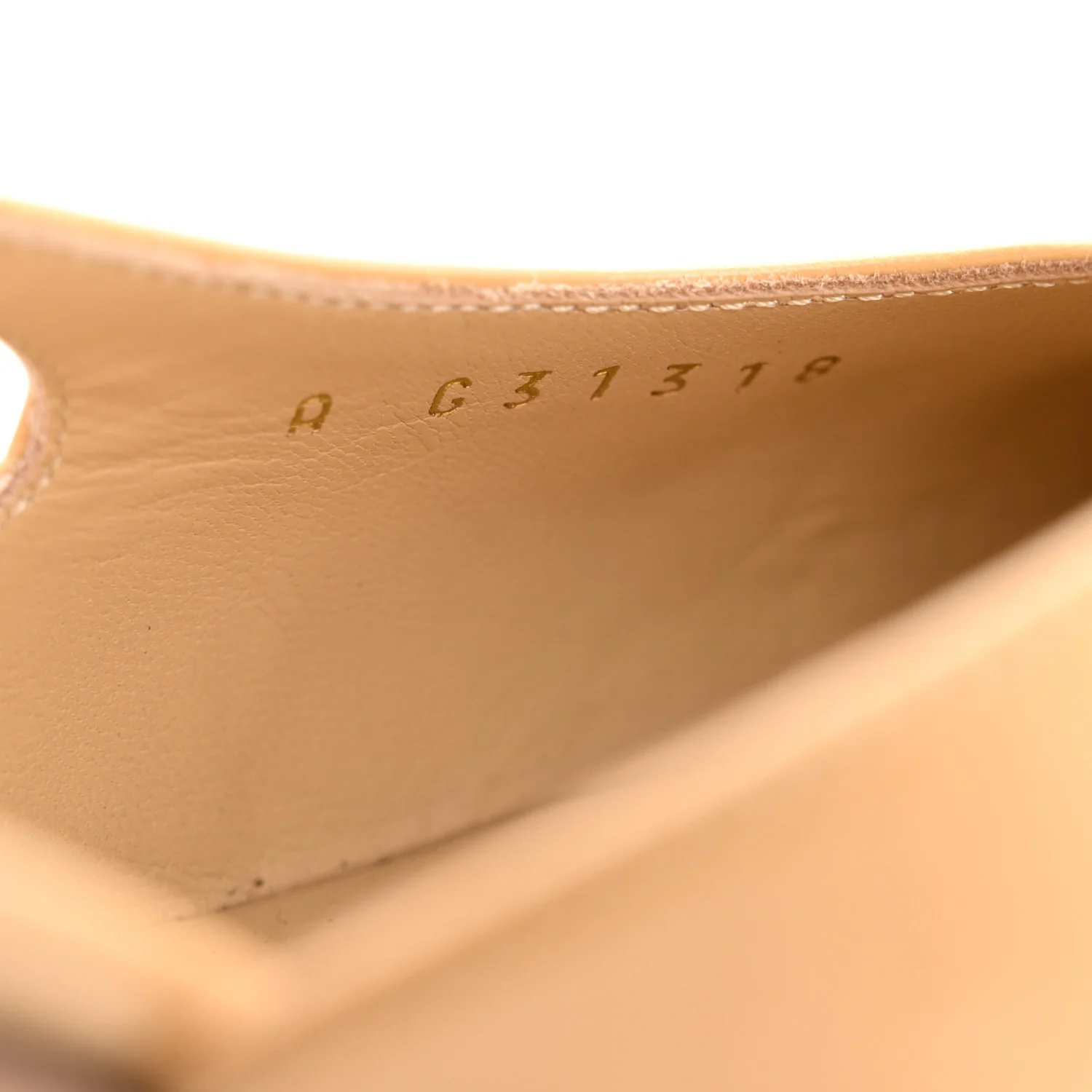 Goatskin Grosgrain Cap Toe CC Slingback Pumps 38 Beige Black - Image 9