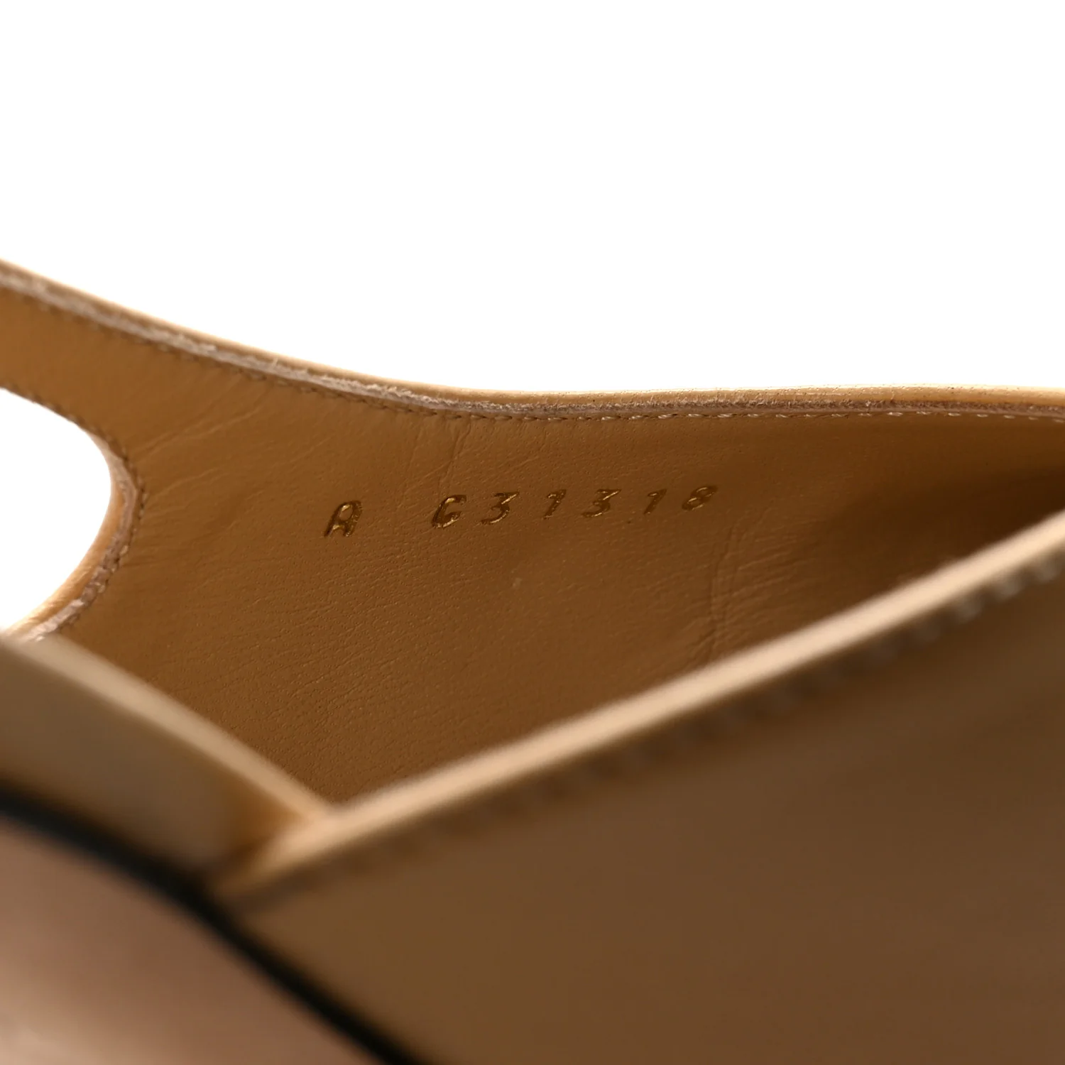 Goatskin Grosgrain Cap Toe CC Slingback Pumps 39 Beige Black - Image 9