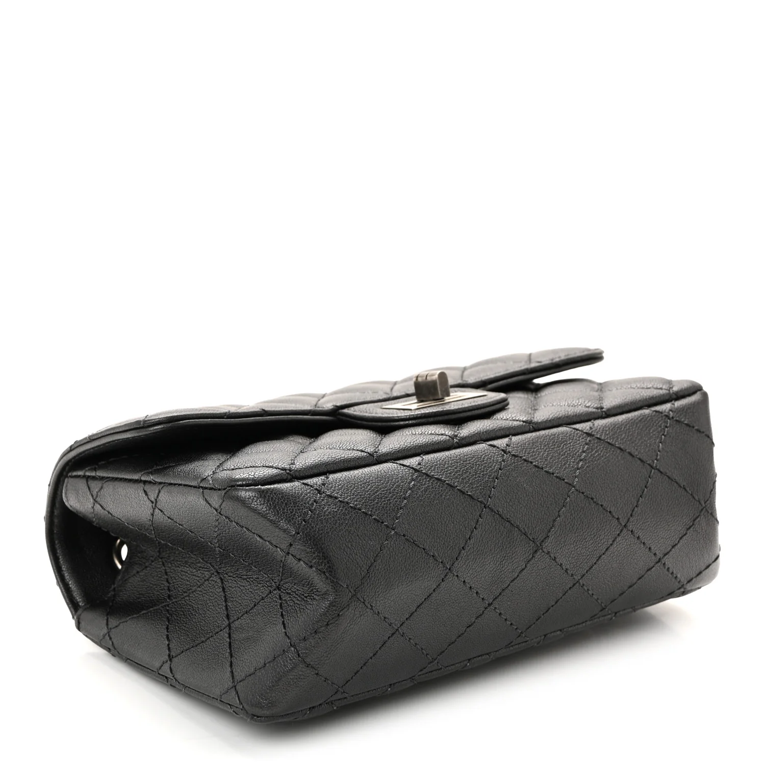 Goatskin Quilted 2.55 Reissue Mini Flap Dark Silver - Image 3