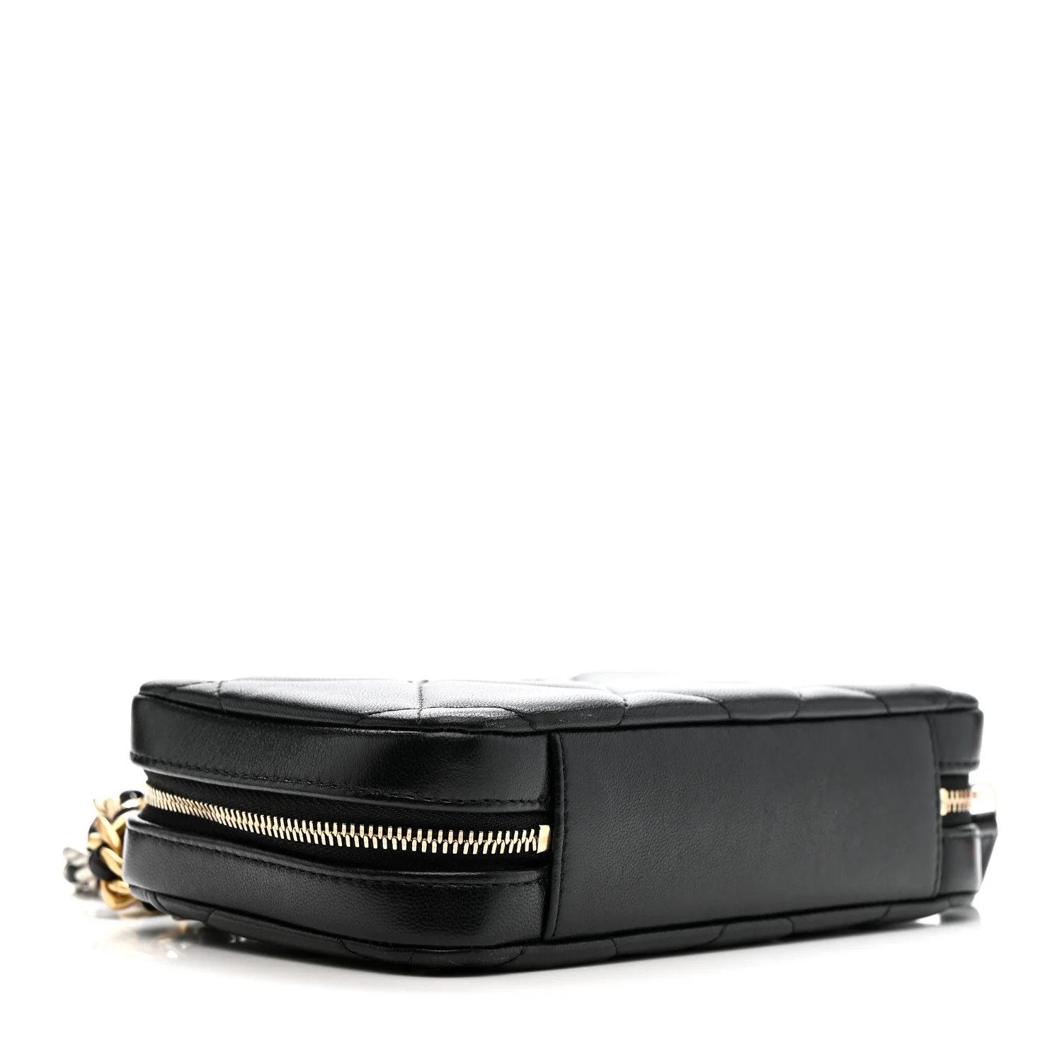 Goatskin Quilted Chanel 19 Camera Crossbody Case Black - Image 4