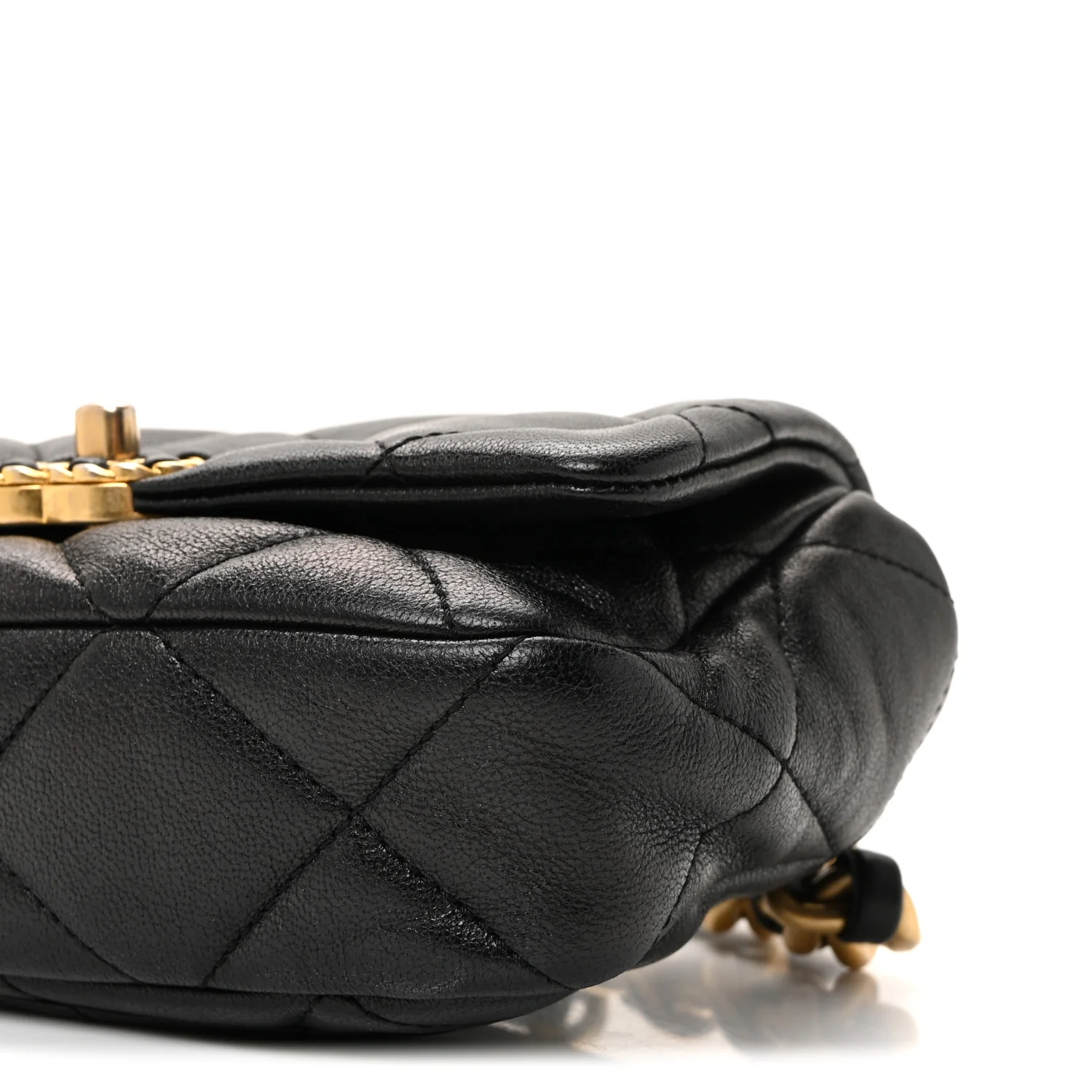 Goatskin Quilted Chanel 19 Waist Bag Black - Image 19