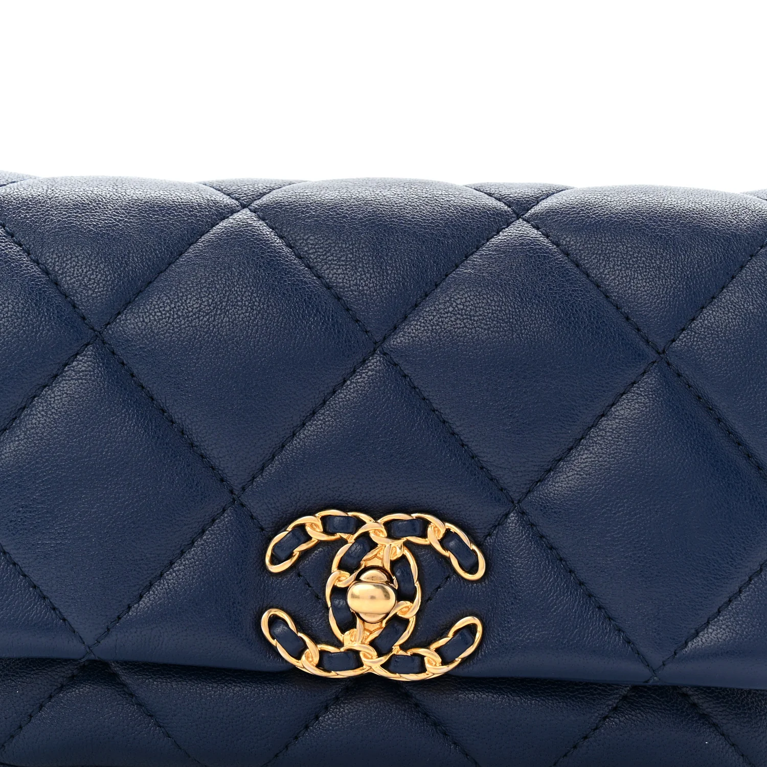 Goatskin Quilted Chanel 19 Waist Bag Dark Blue - Image 8