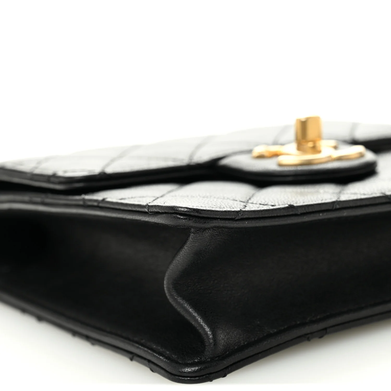 Goatskin Quilted Chic Pearls Flap Black - Image 9