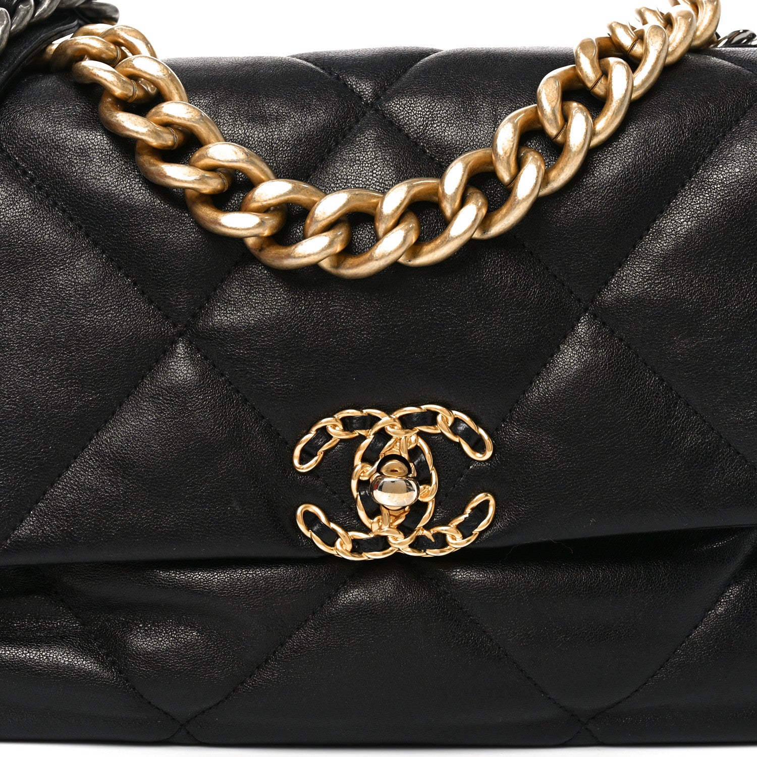 Goatskin Quilted Large Chanel 19 Flap Black - Image 8