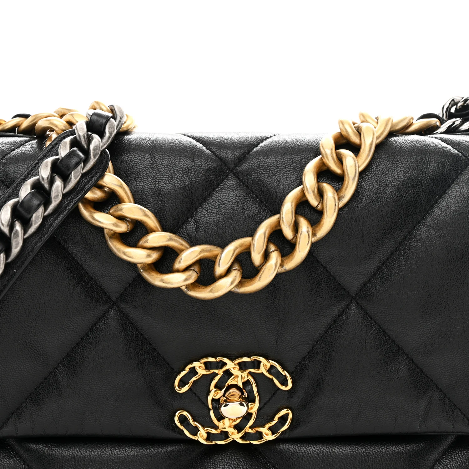 Goatskin Quilted Large Chanel 19 Flap Black - Image 14
