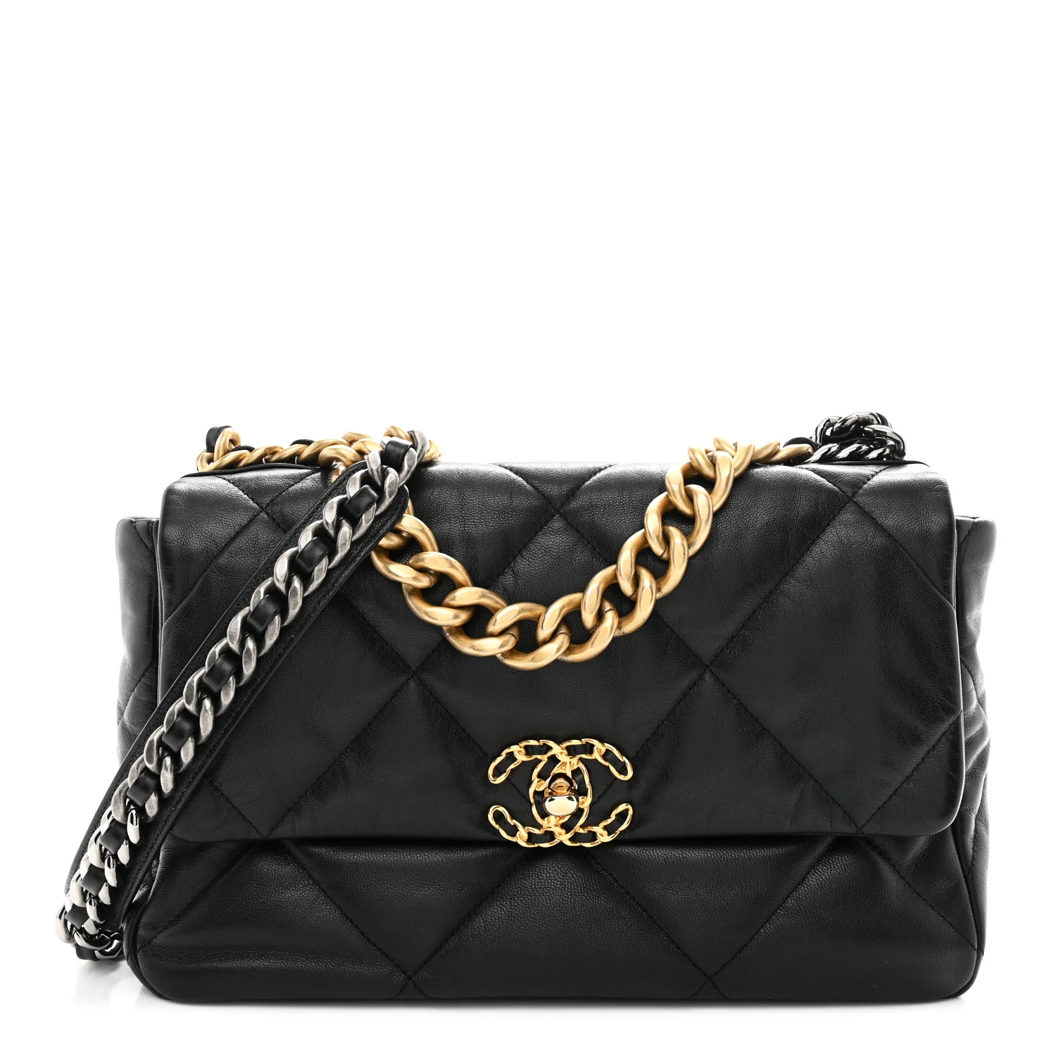 Goatskin Quilted Large Chanel 19 Flap Black - Image 2