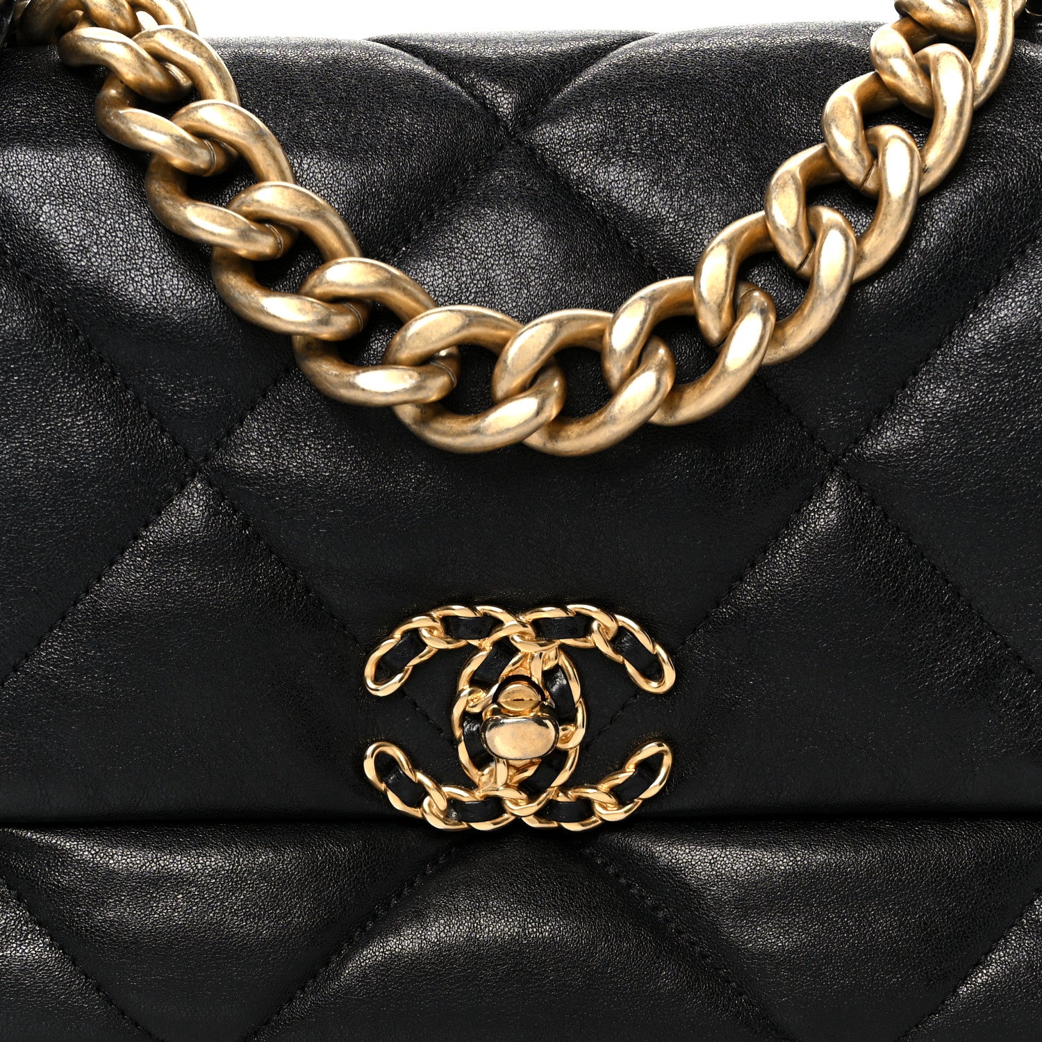Goatskin Quilted Large Chanel 19 Flap Black - Image 8