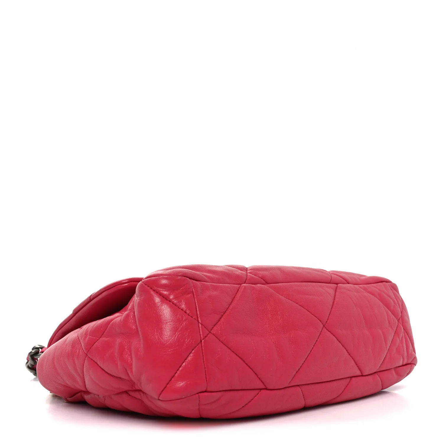 Goatskin Quilted Large Chanel 19 Flap Dark Pink - Image 4
