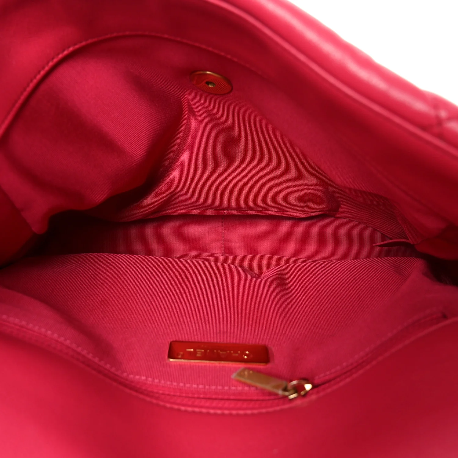 Goatskin Quilted Large Chanel 19 Flap Dark Pink - Image 5