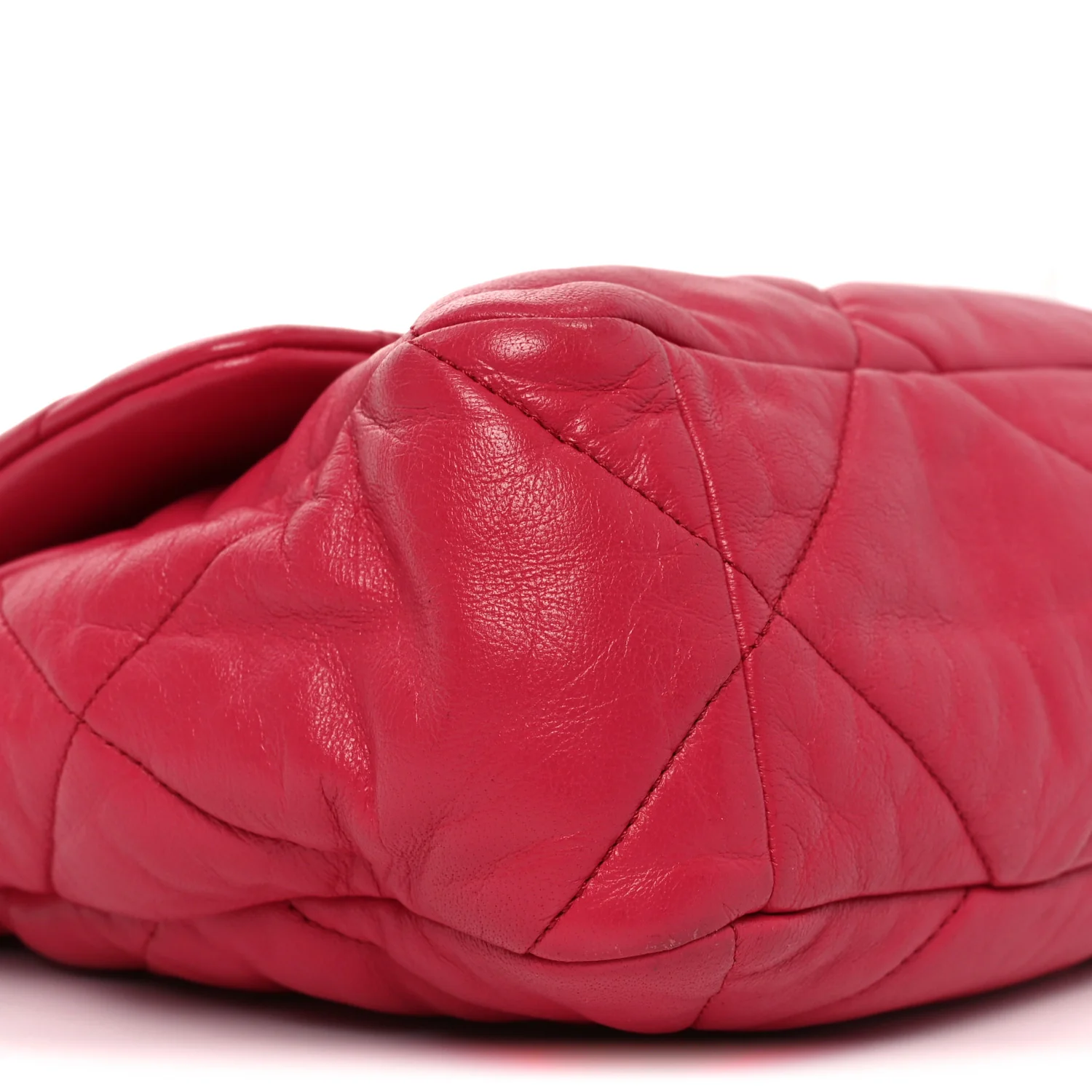 Goatskin Quilted Large Chanel 19 Flap Dark Pink - Image 9