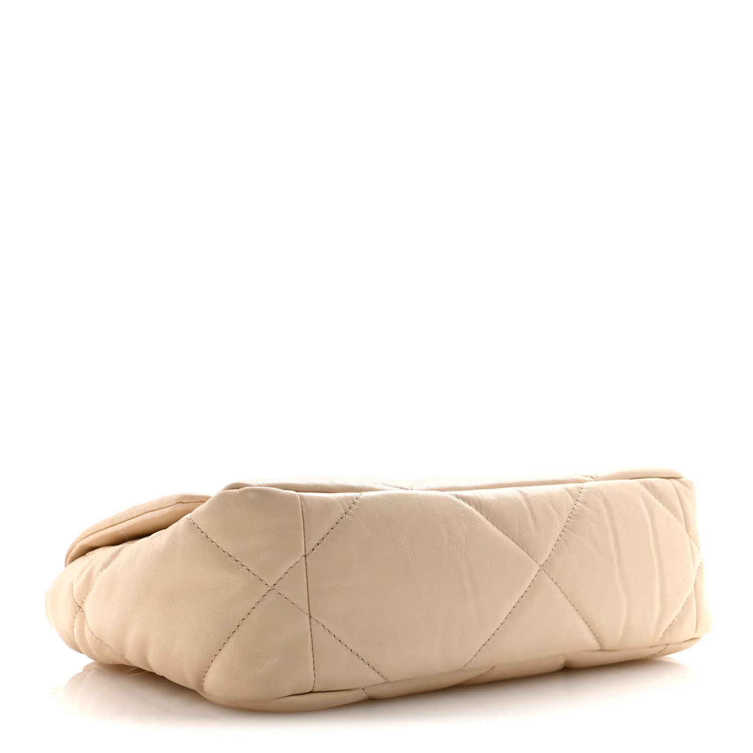 Goatskin Quilted Medium Chanel 19 Flap Beige - Image 4