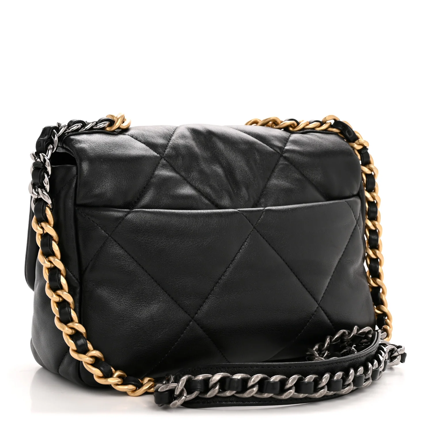 Goatskin Quilted Medium Chanel 19 Flap Black - Image 3