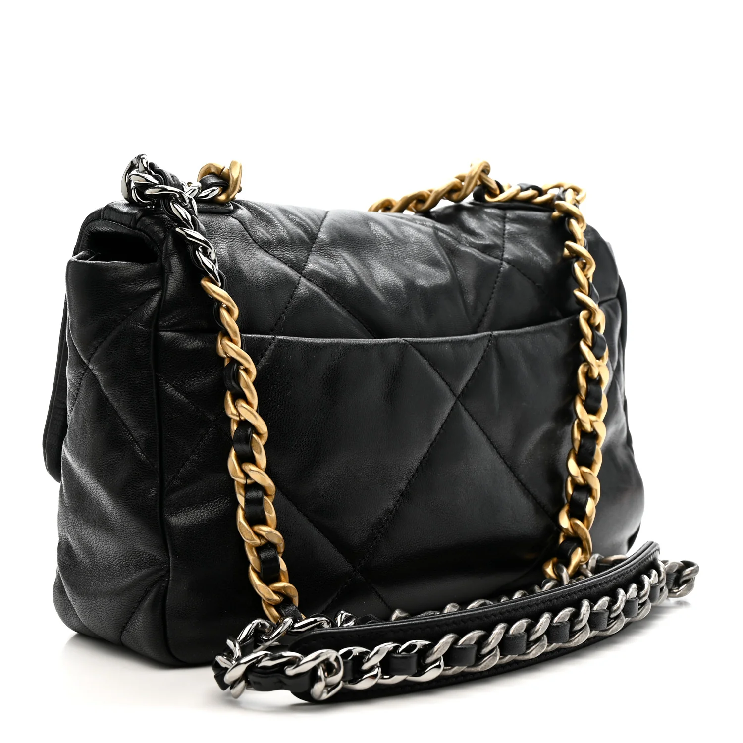 Goatskin Quilted Medium Chanel 19 Flap Black - Image 3