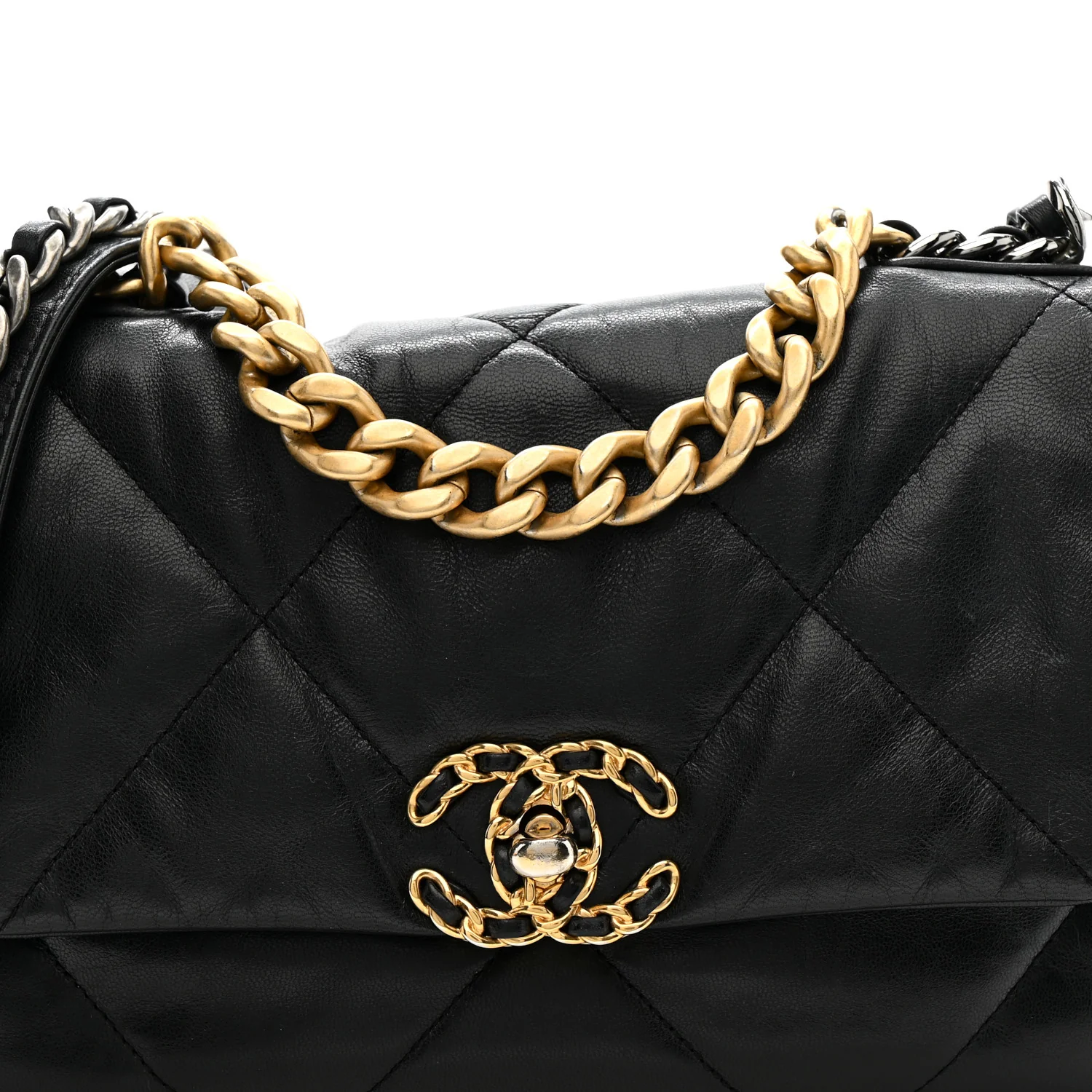Goatskin Quilted Medium Chanel 19 Flap Black - Image 8