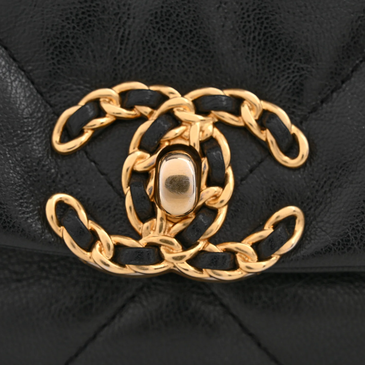 Goatskin Quilted Medium Chanel 19 Flap Black - Image 12
