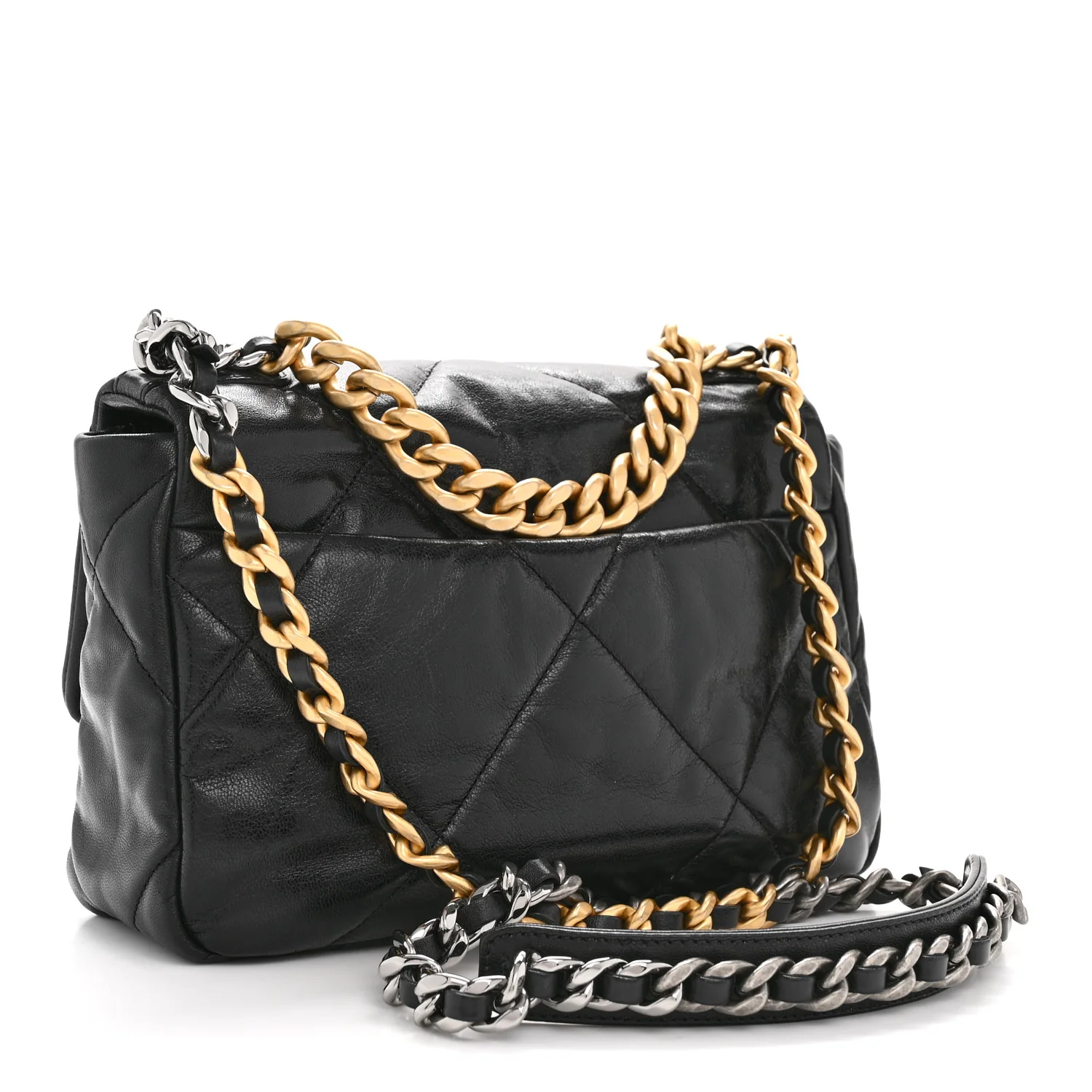 Goatskin Quilted Medium Chanel 19 Flap Black - Image 3