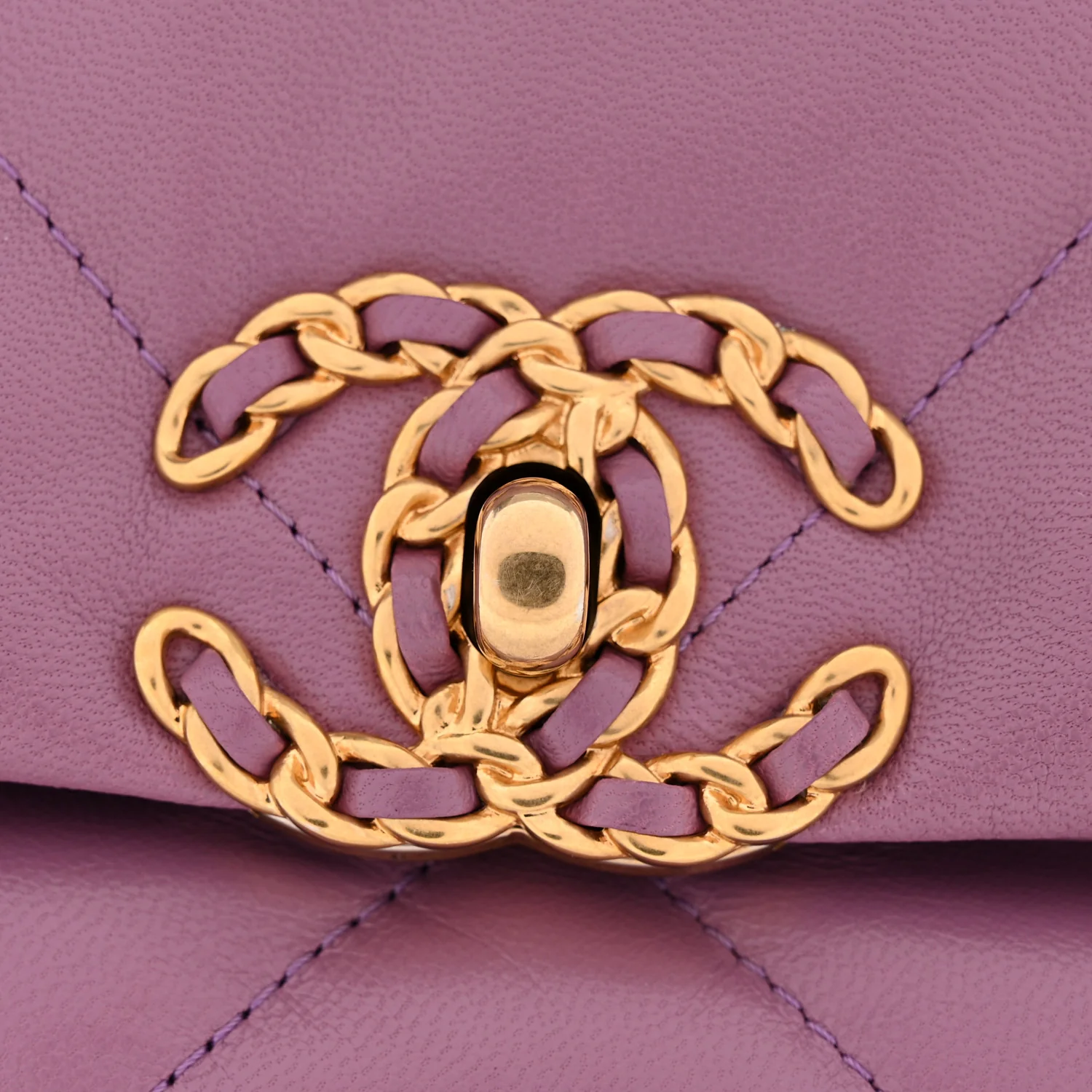 Goatskin Quilted Medium Chanel 19 Flap Purple - Image 11