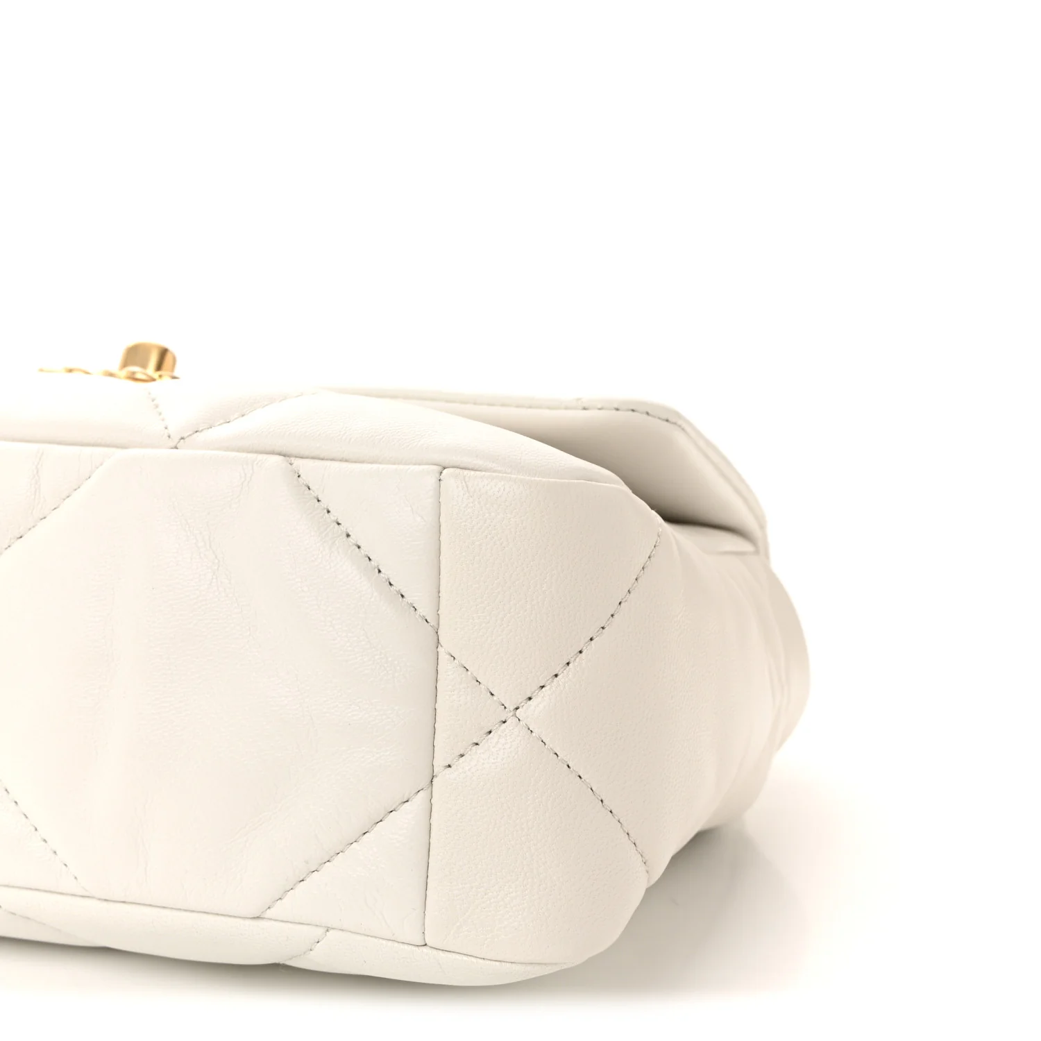 Goatskin Quilted Medium Chanel 19 Flap White - Image 10