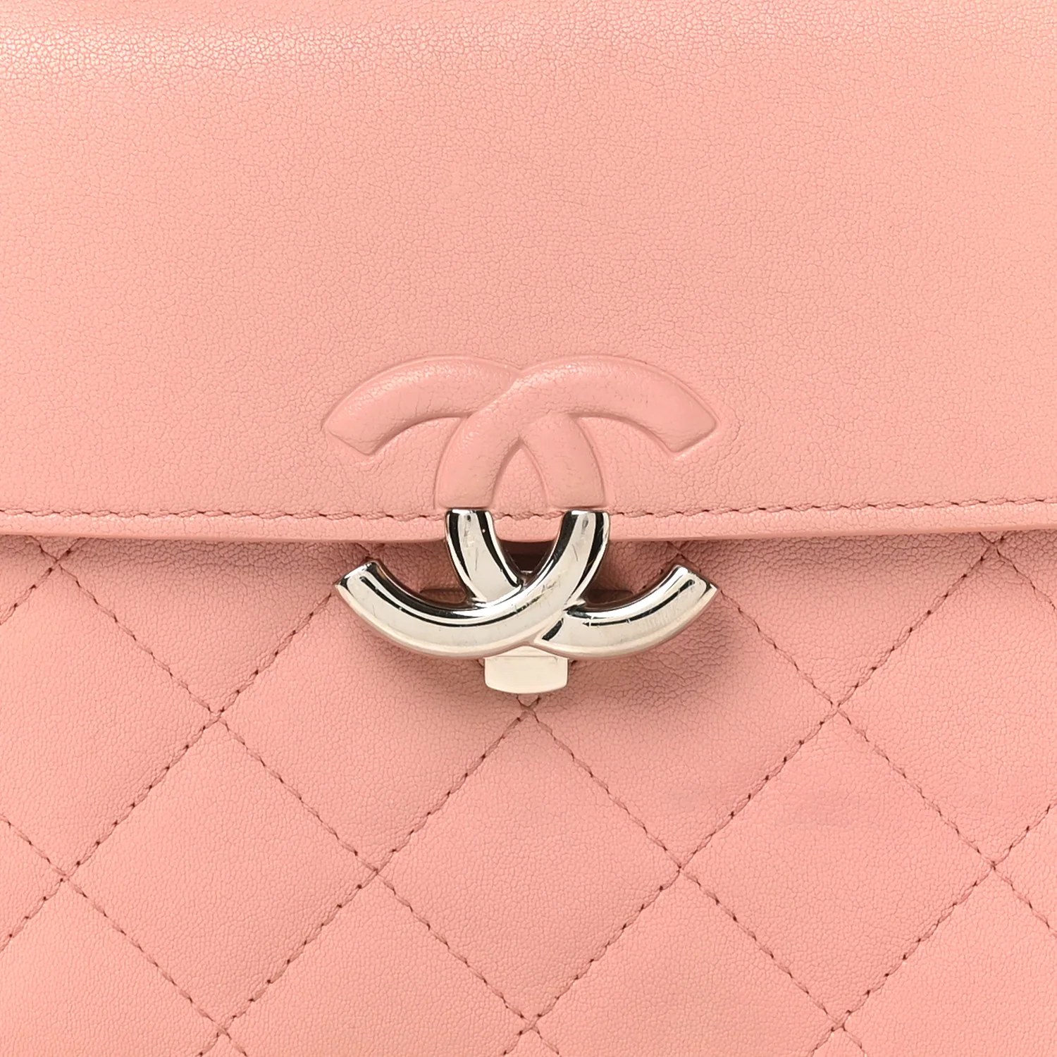 Goatskin Quilted Small CC Box Flap Pink - Image 8