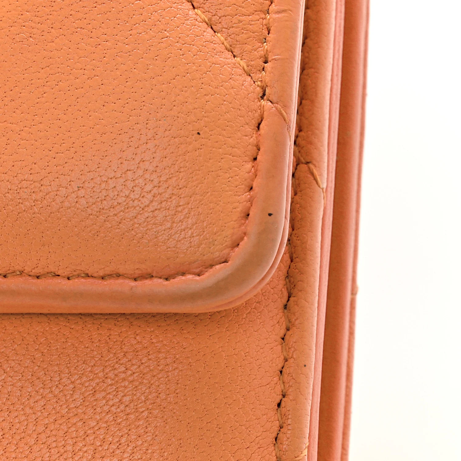 Goatskin Quilted Small Chanel 19 Flap Wallet Orange - Image 12