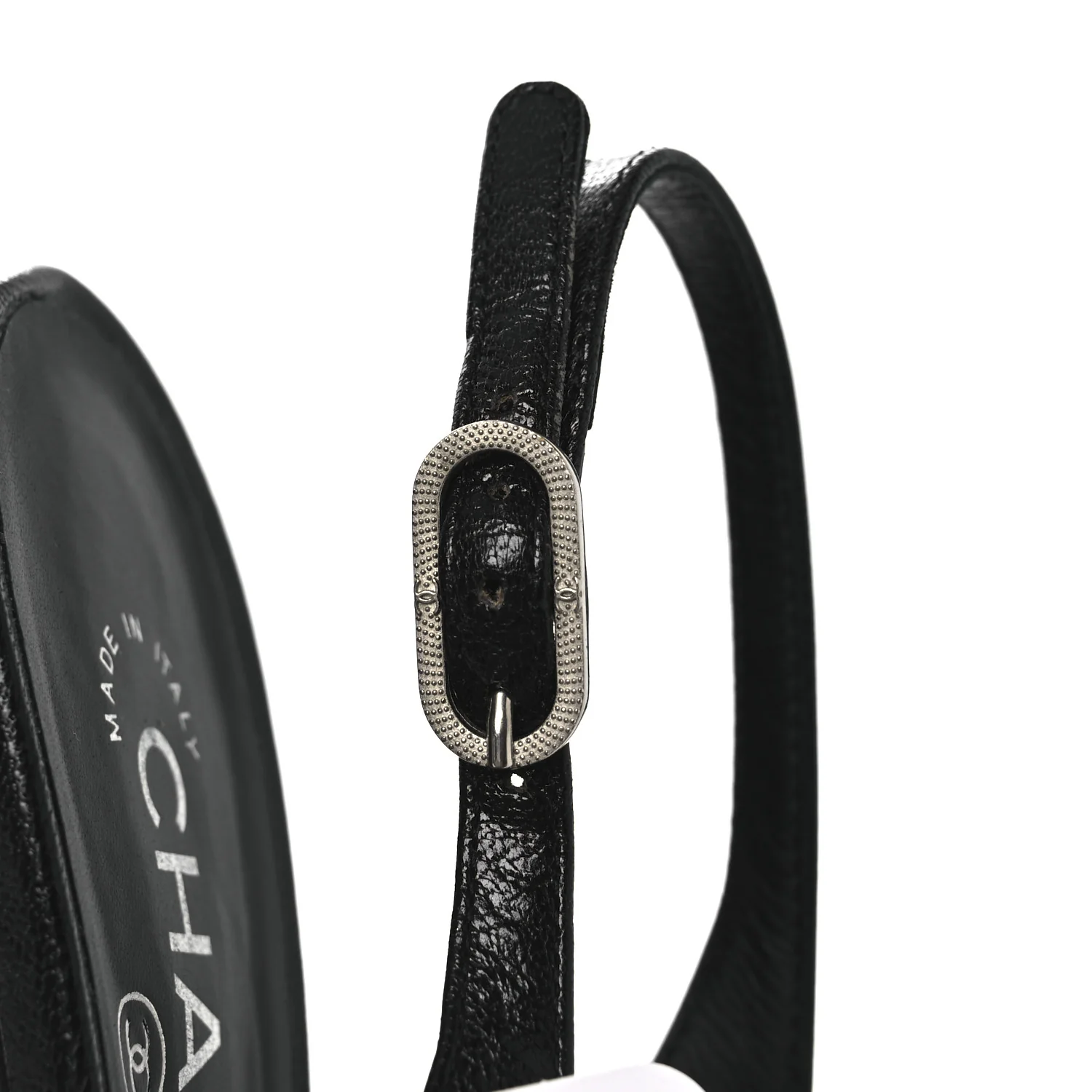 Goatskin Slingback Sandals 39.5 Black - Image 11