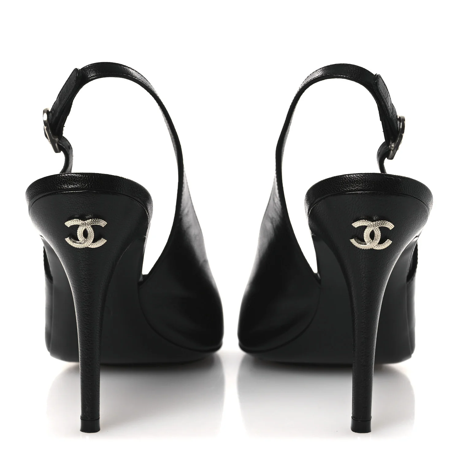 Goatskin Slingback Sandals 39.5 Black - Image 6