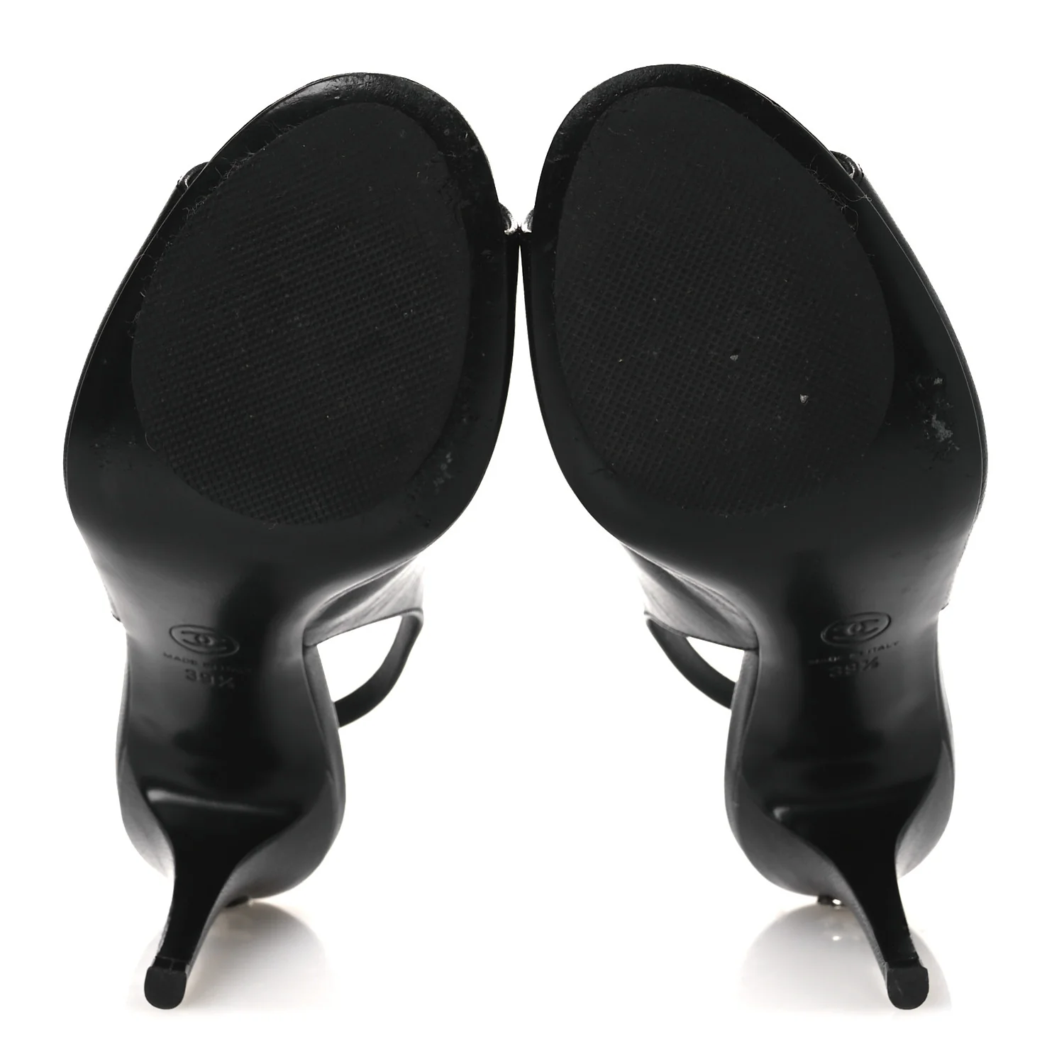 Goatskin Slingback Sandals 39.5 Black - Image 7