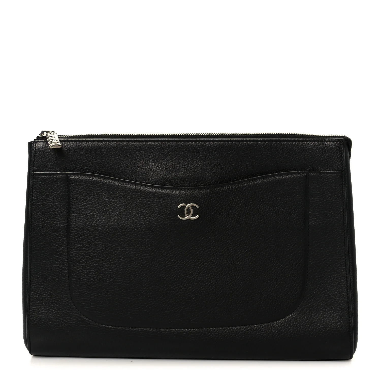 Grained Calfskin Large Neo Executive Cosmetic Case Black