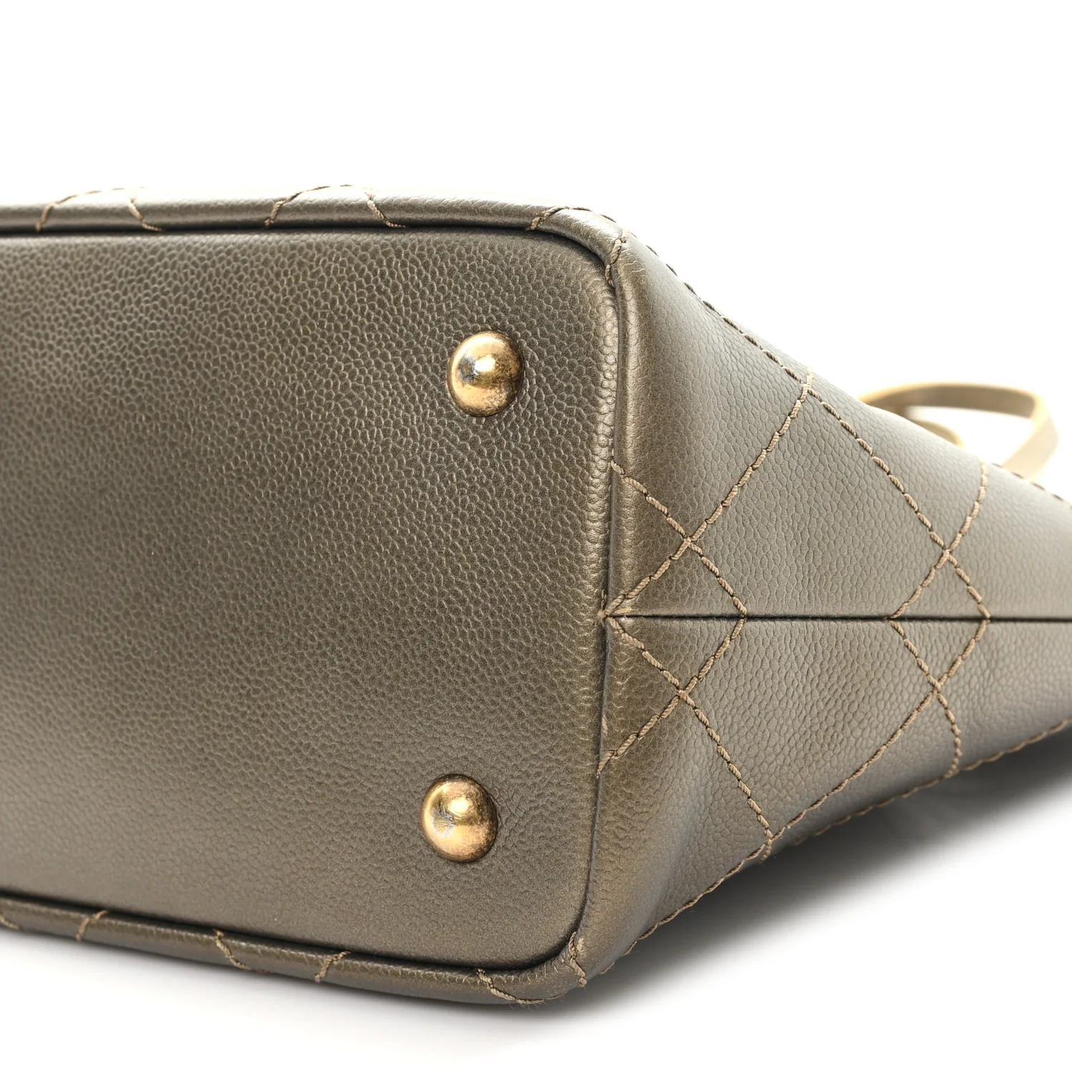 Grained Calfskin Large Shopping Fever Tote Gold - Image 11