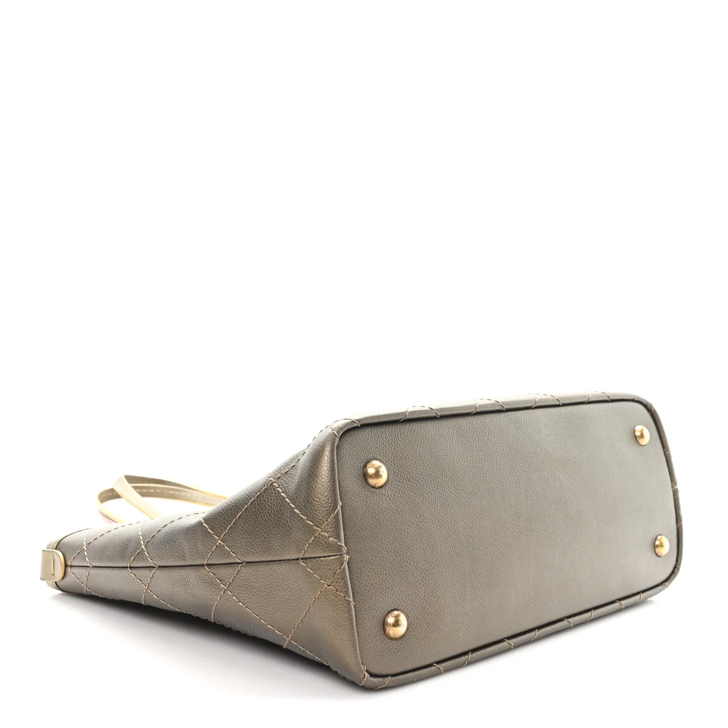 Grained Calfskin Large Shopping Fever Tote Gold - Image 5